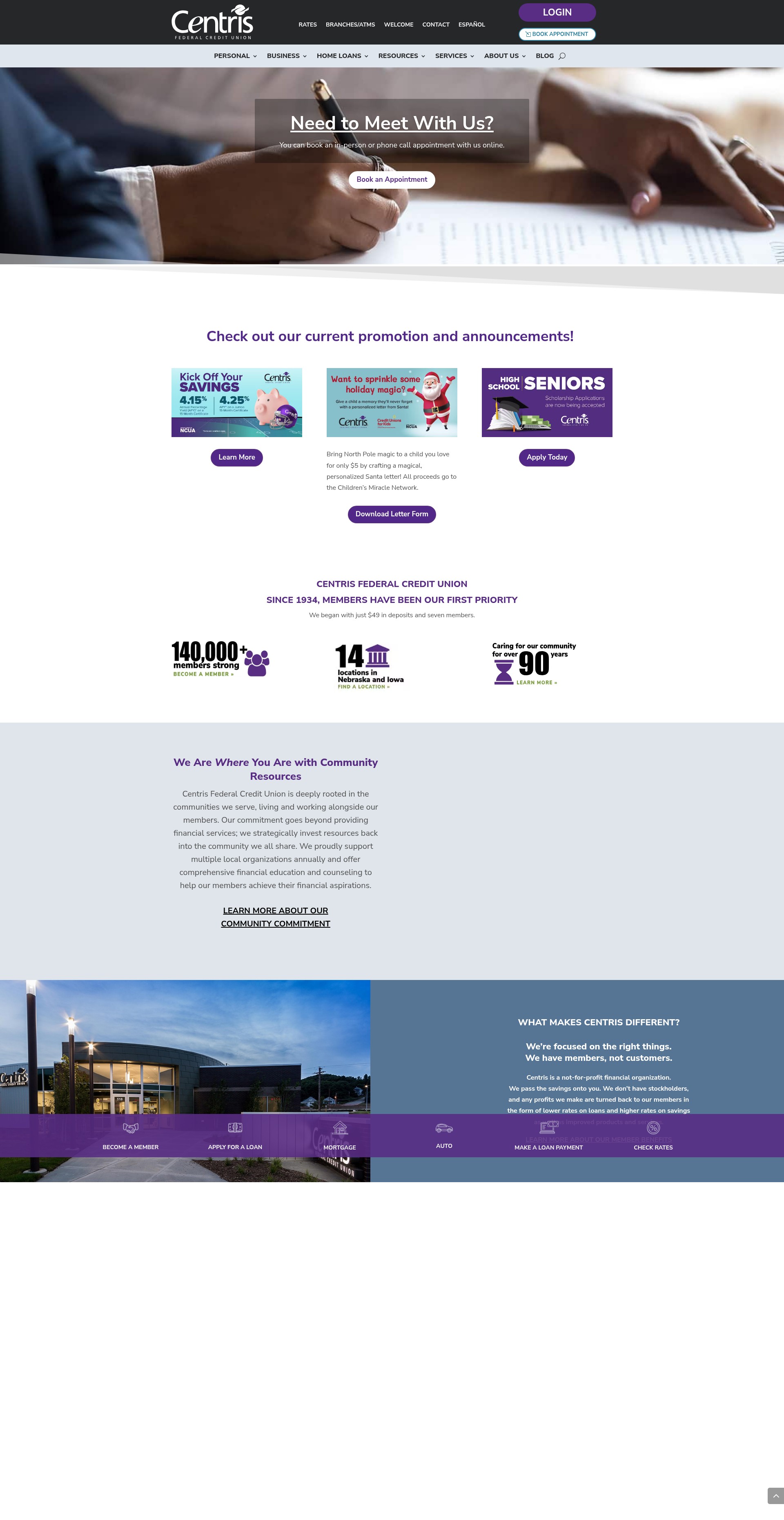 Screenshot of centrisfcu.org