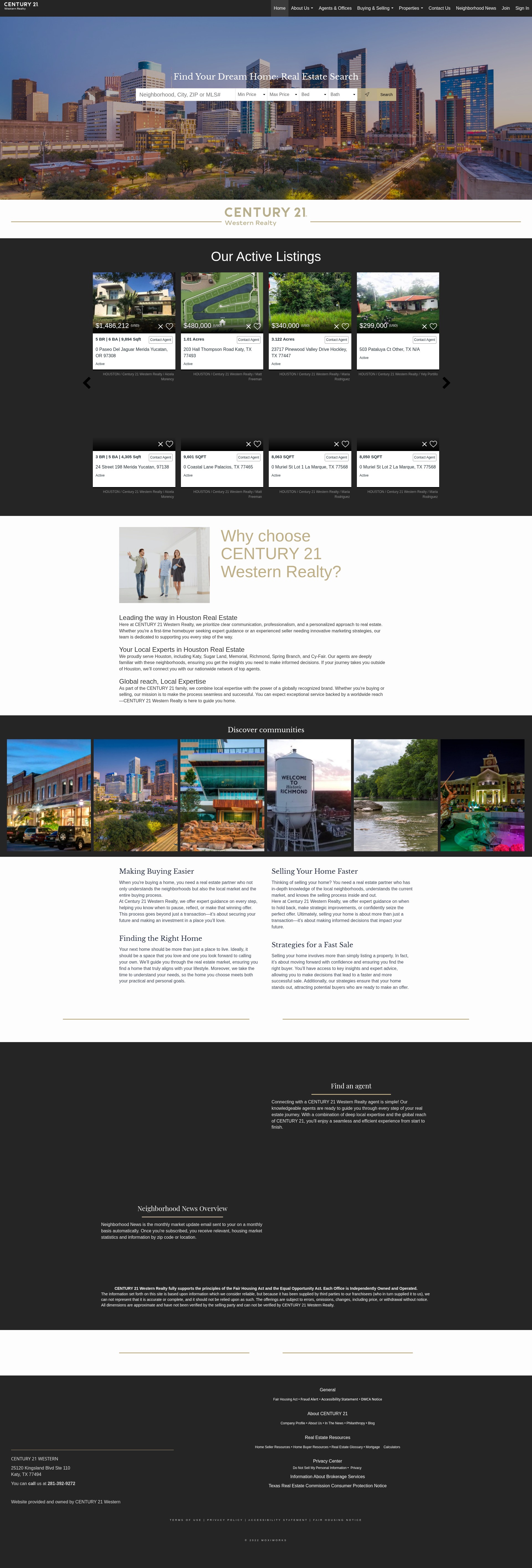 Screenshot of century21western.com