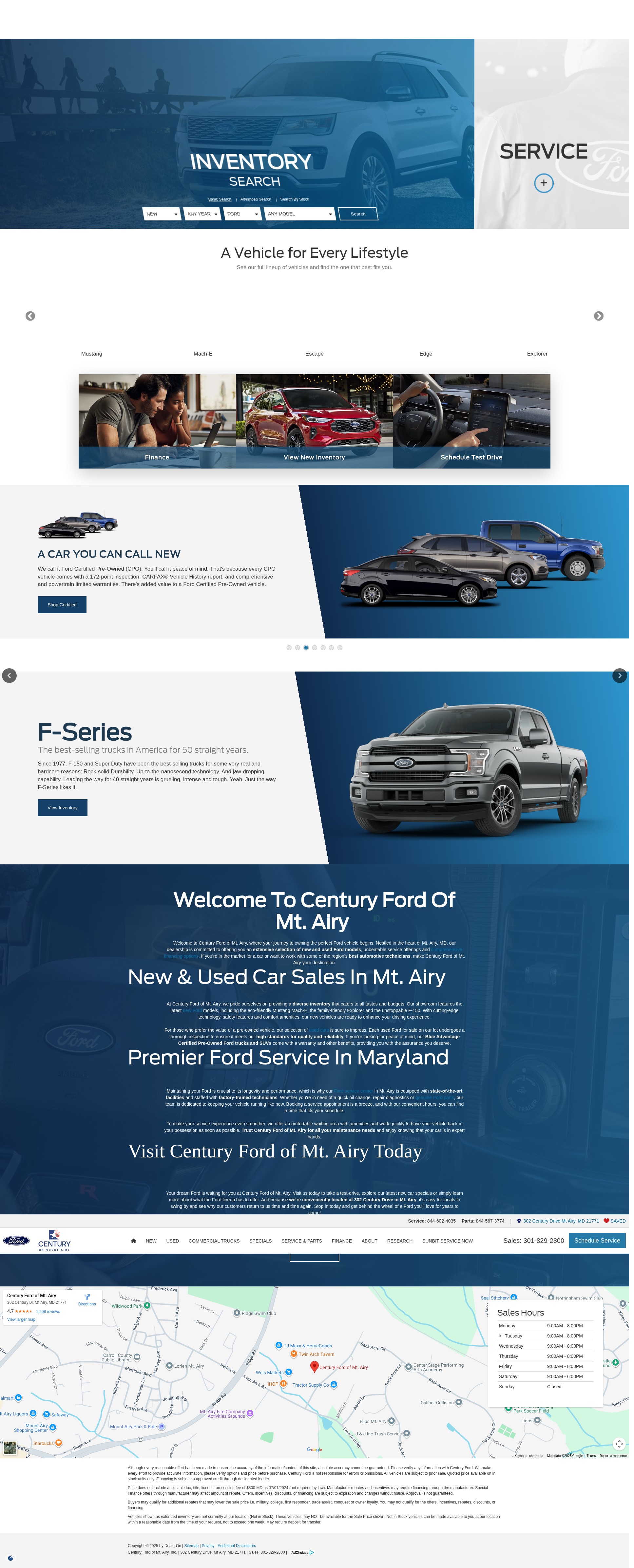 Screenshot of centuryfordmtairy.com