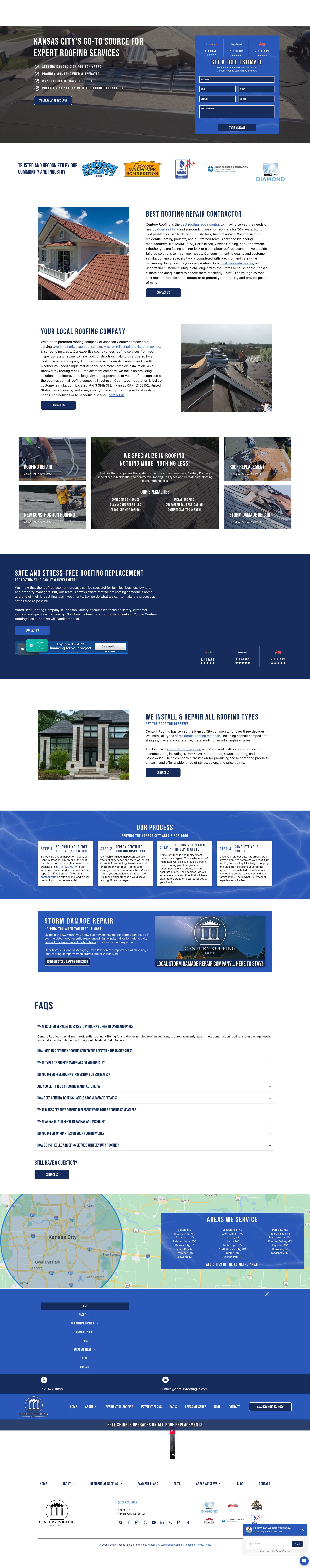 Screenshot of centuryroofingkc.com