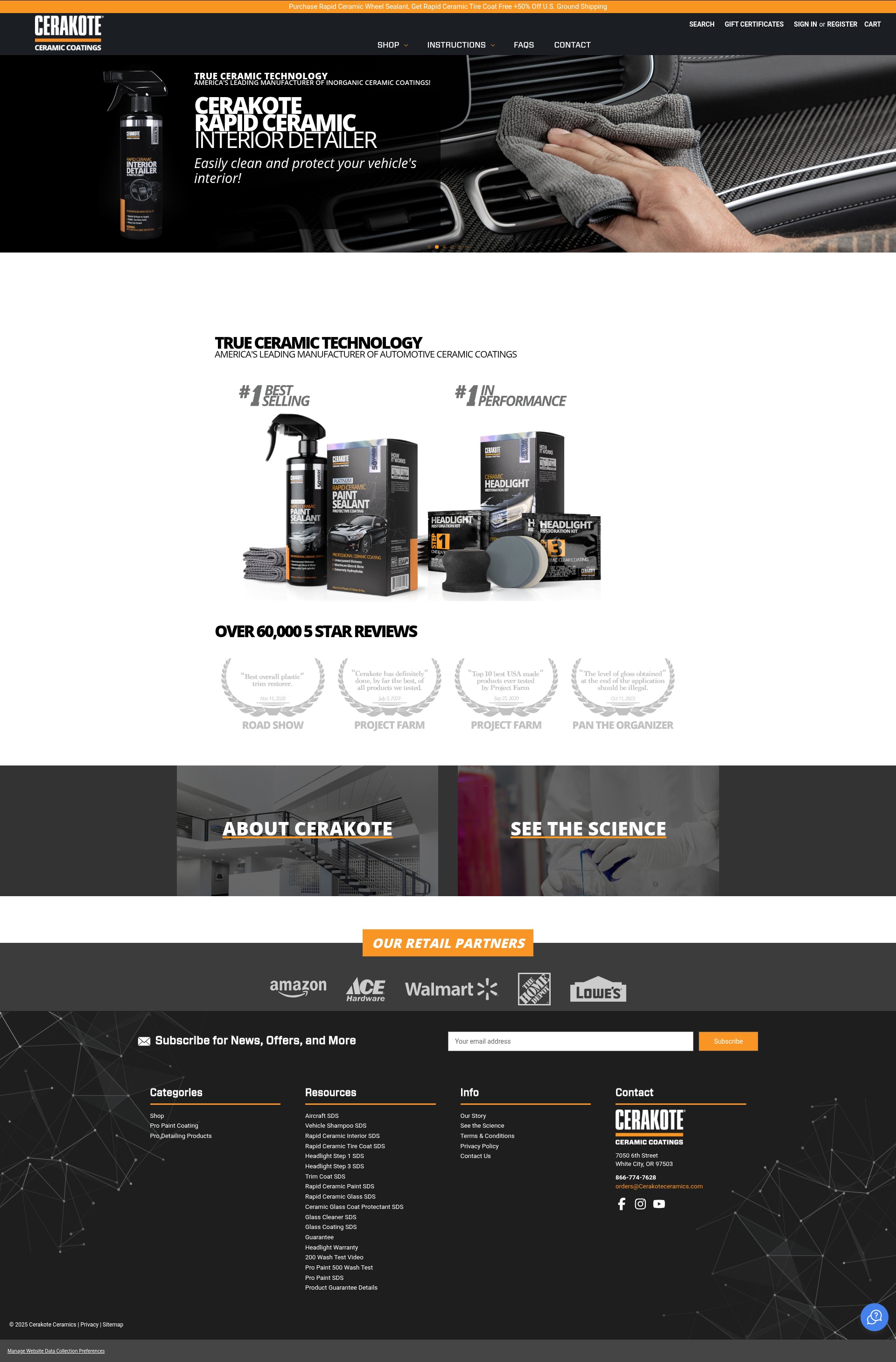 Screenshot of cerakoteceramics.com