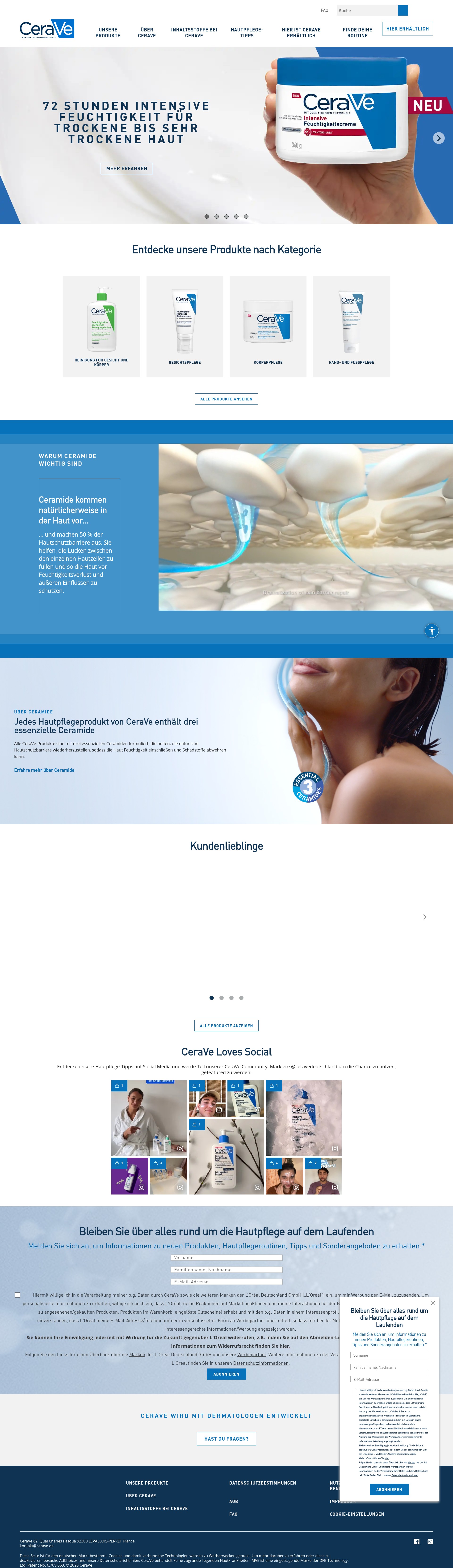 Screenshot of cerave.de