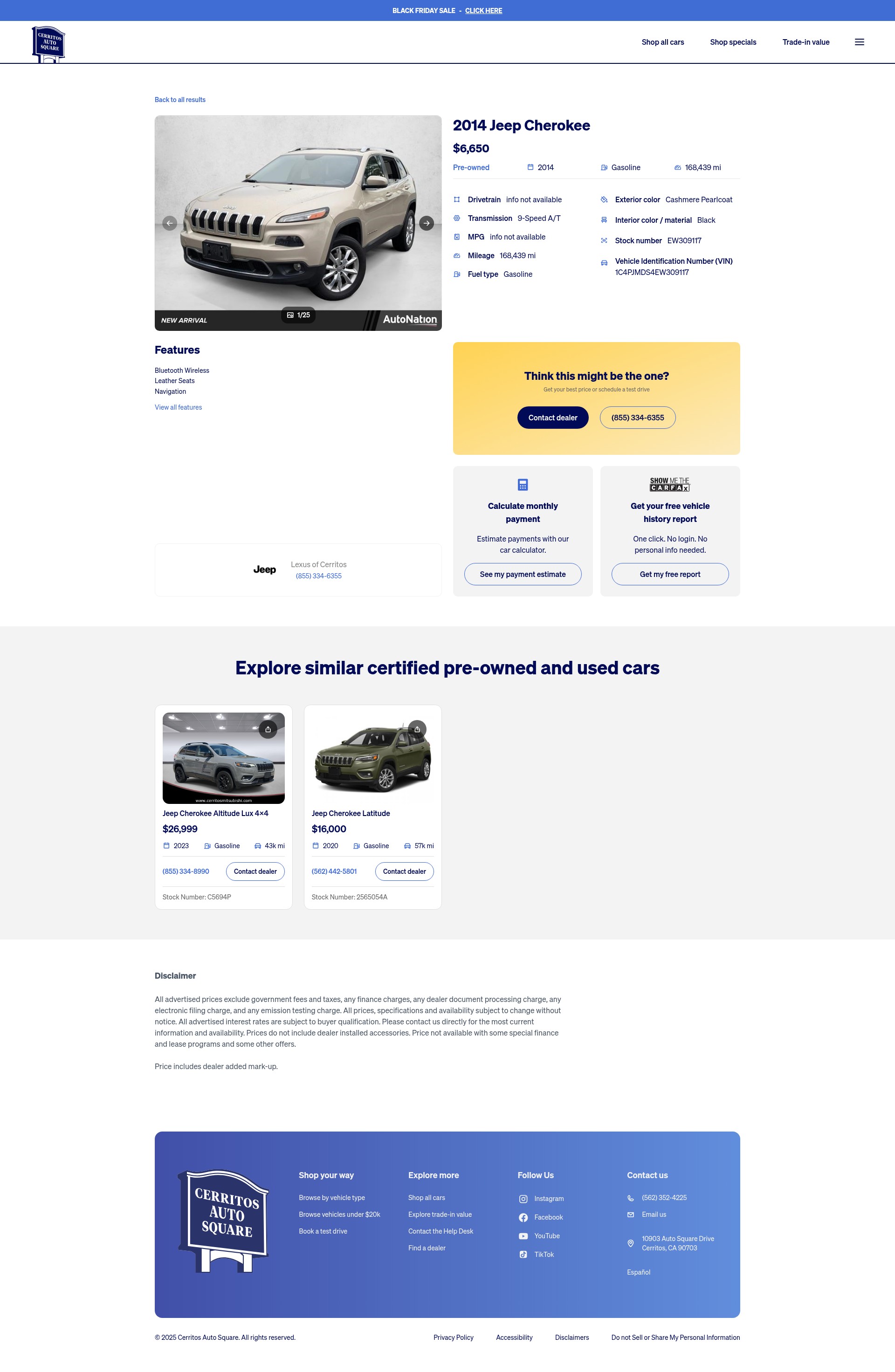 Screenshot of cerritosautosquare.com