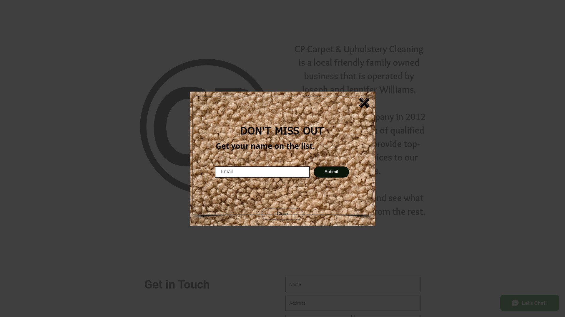 Screenshot of certifiedprecisioncarpets.com
