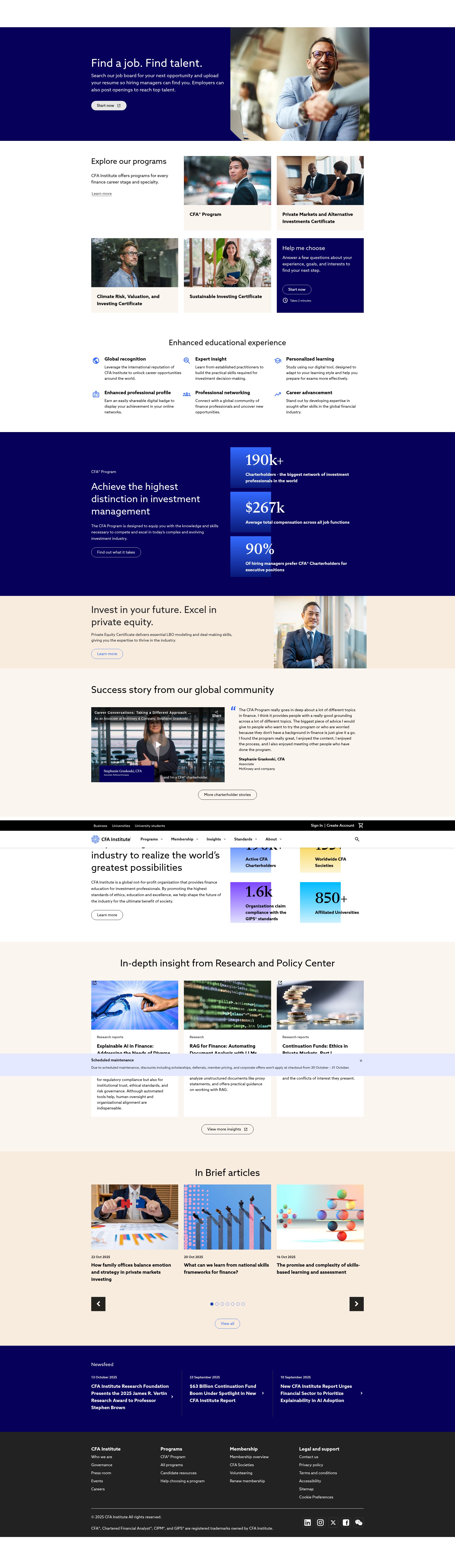 Screenshot of cfainstitute.org