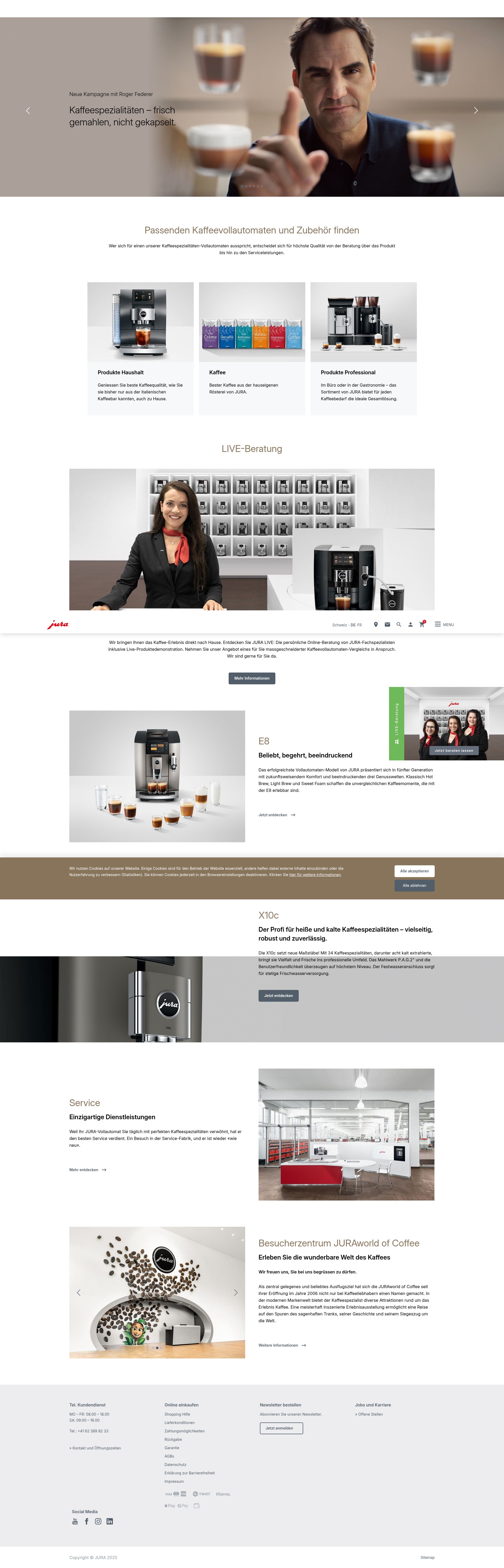 Screenshot of ch.jura.com