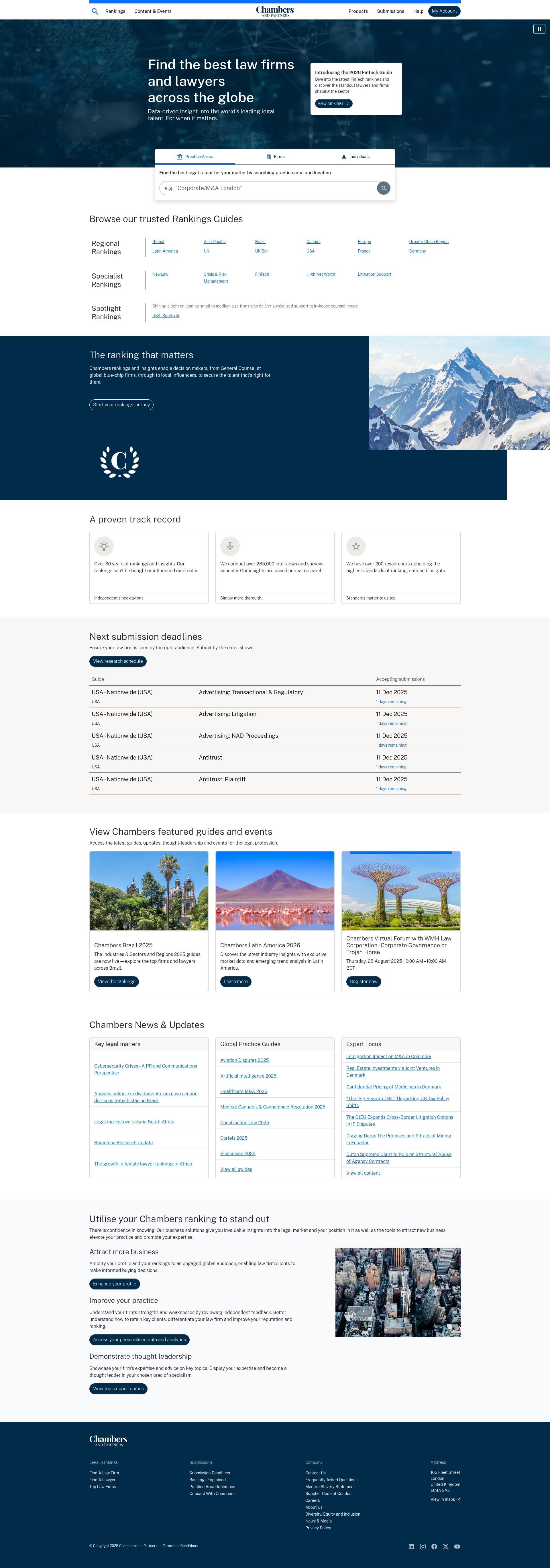 Screenshot of chambers.com