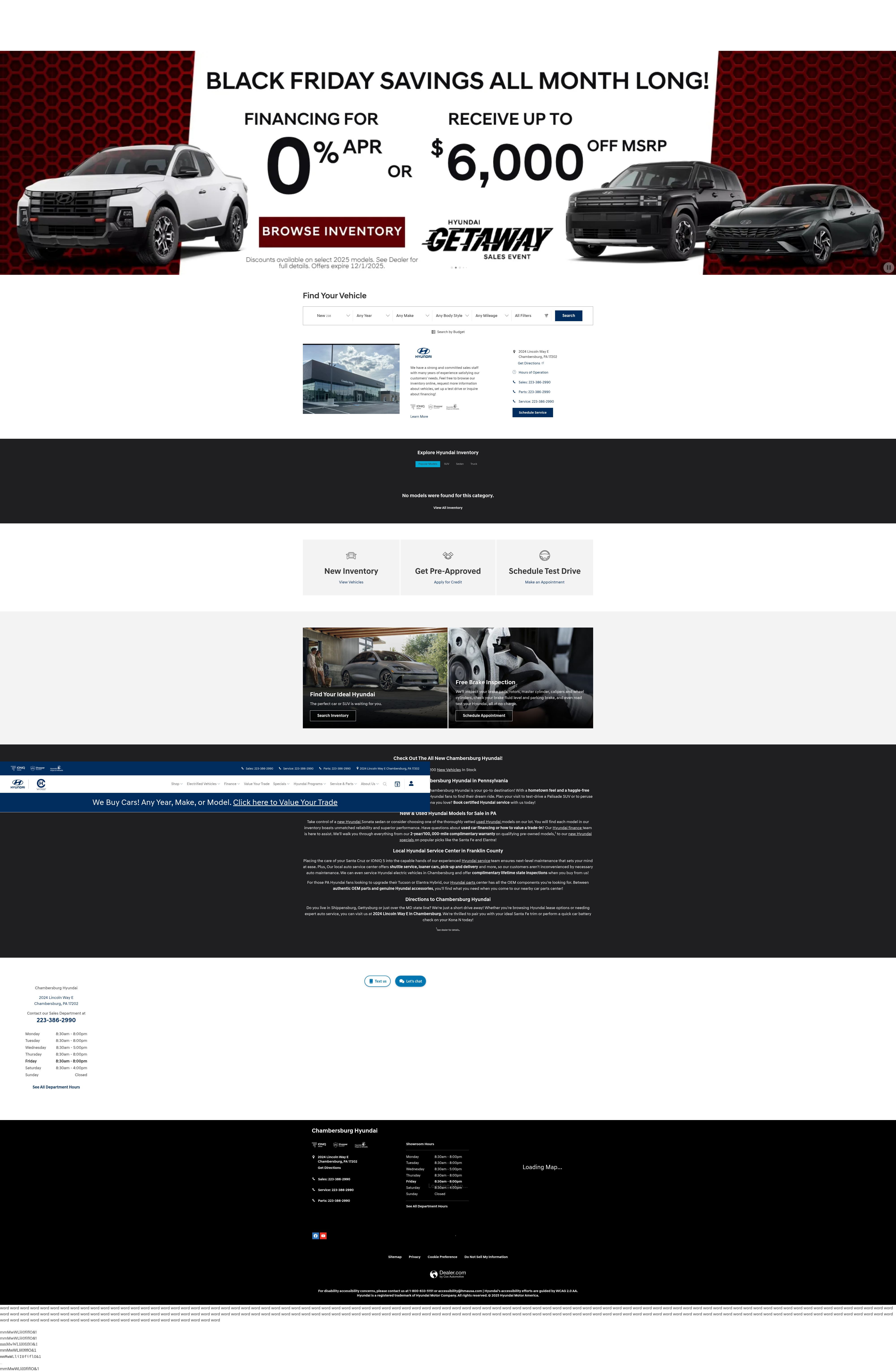 Screenshot of chambersburghyundai.com