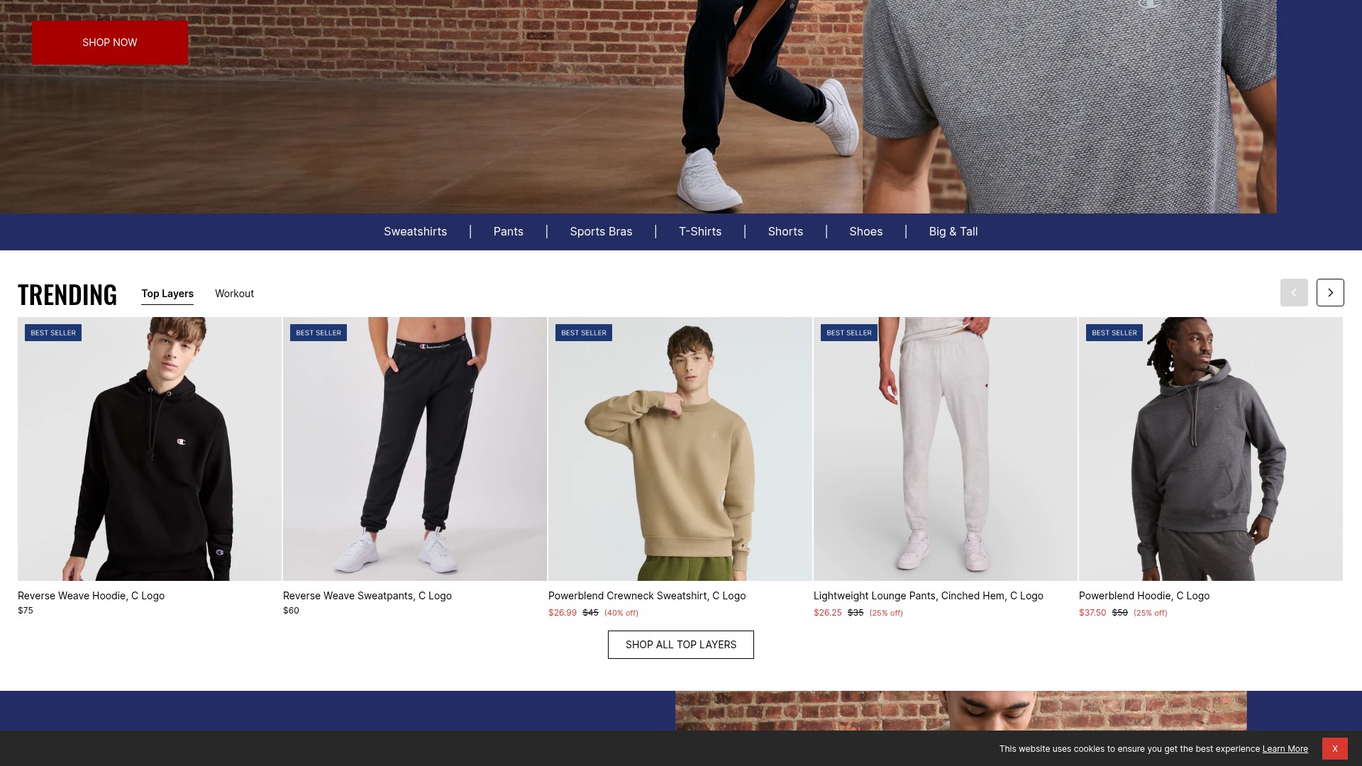 Screenshot of champion.com