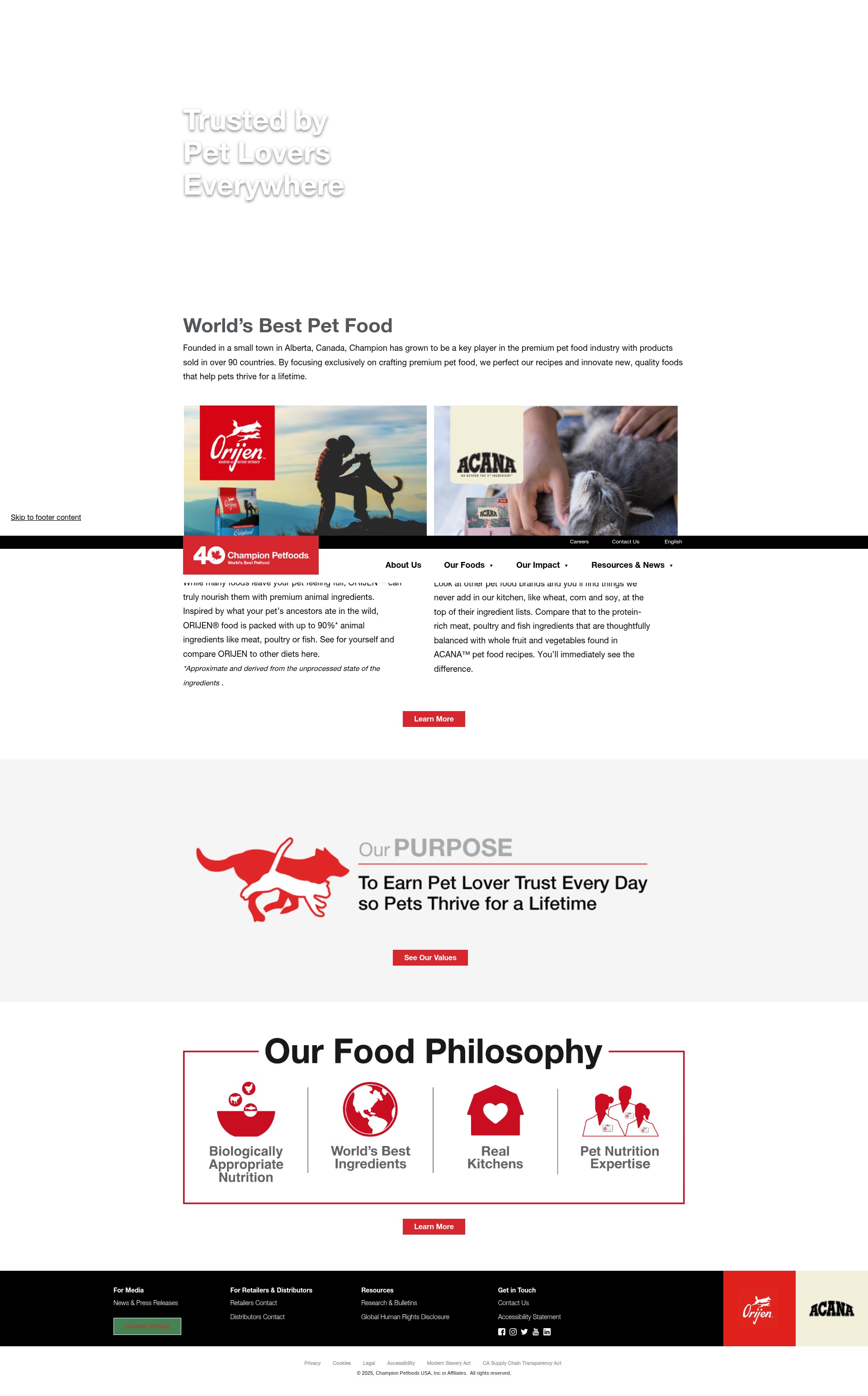 Screenshot of championpetfoods.com