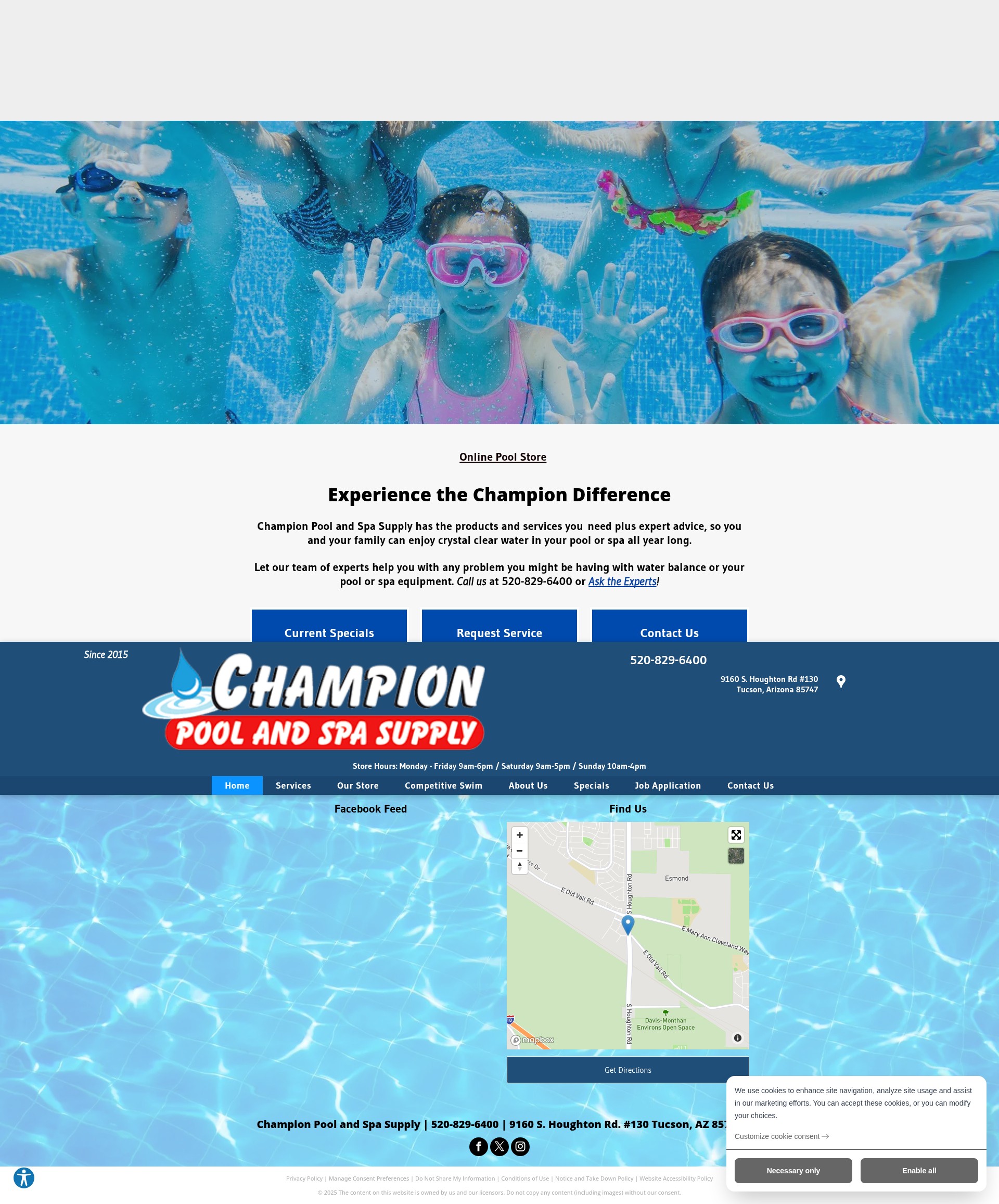 Screenshot of championpoolandspasupply.com
