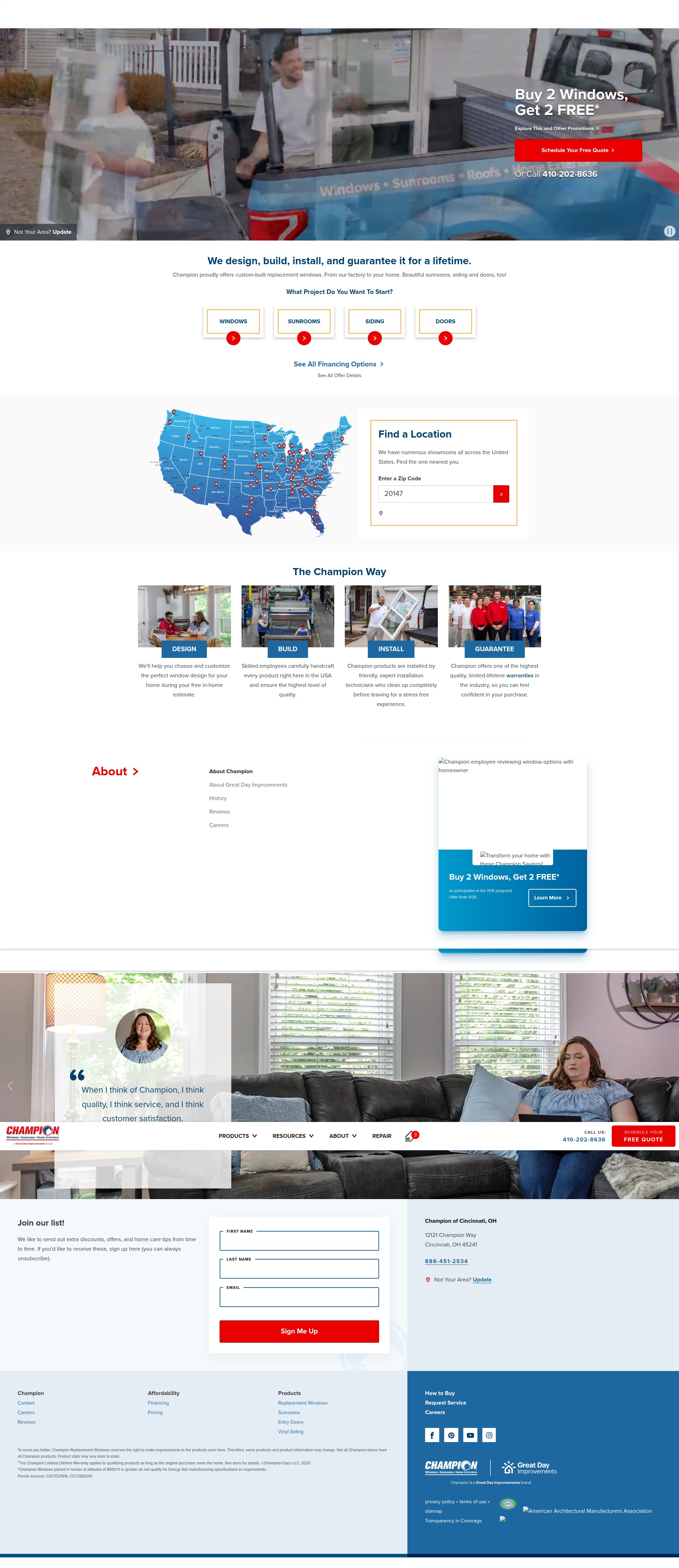 Screenshot of championwindow.com