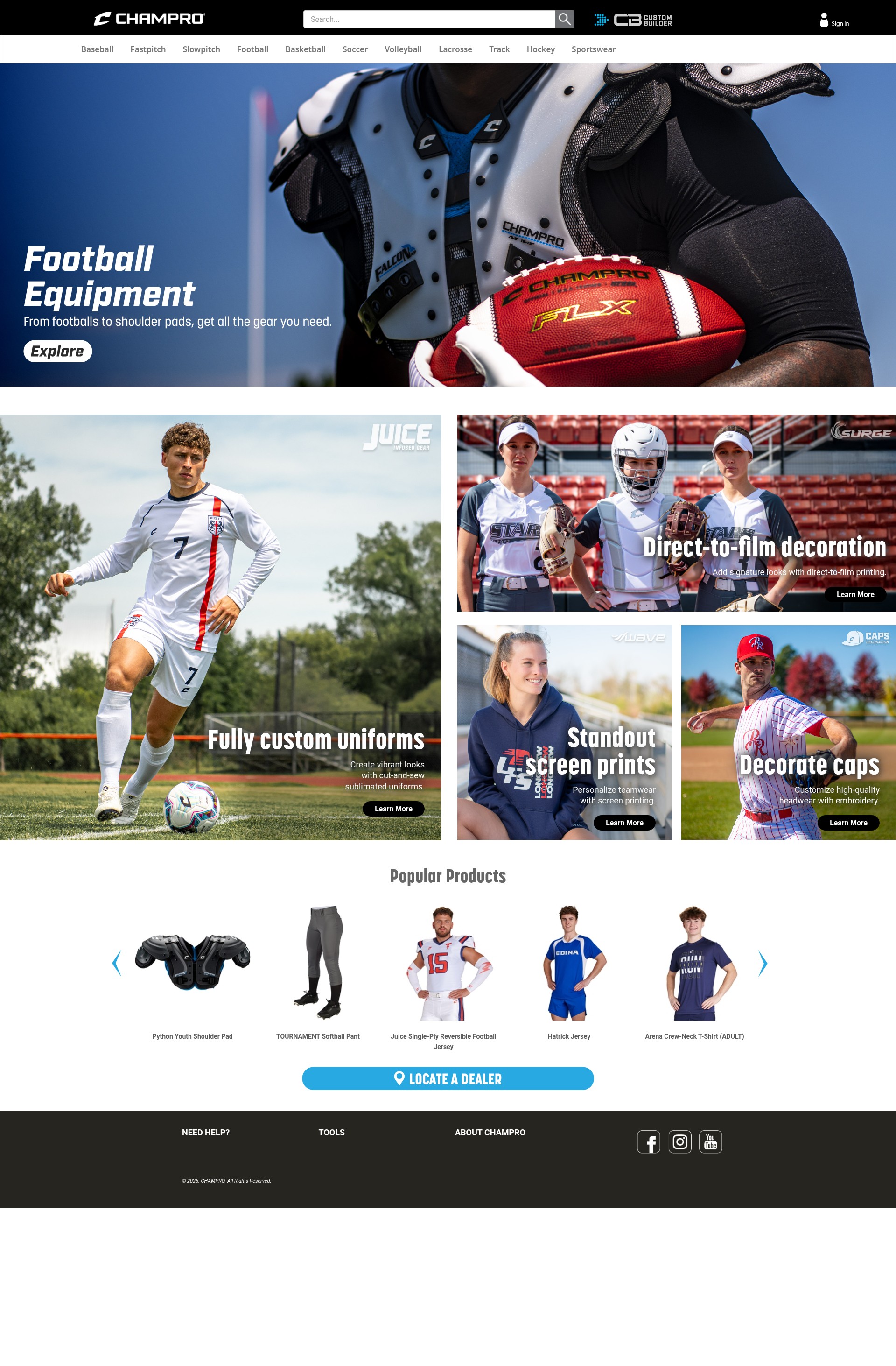 Screenshot of champrosports.com