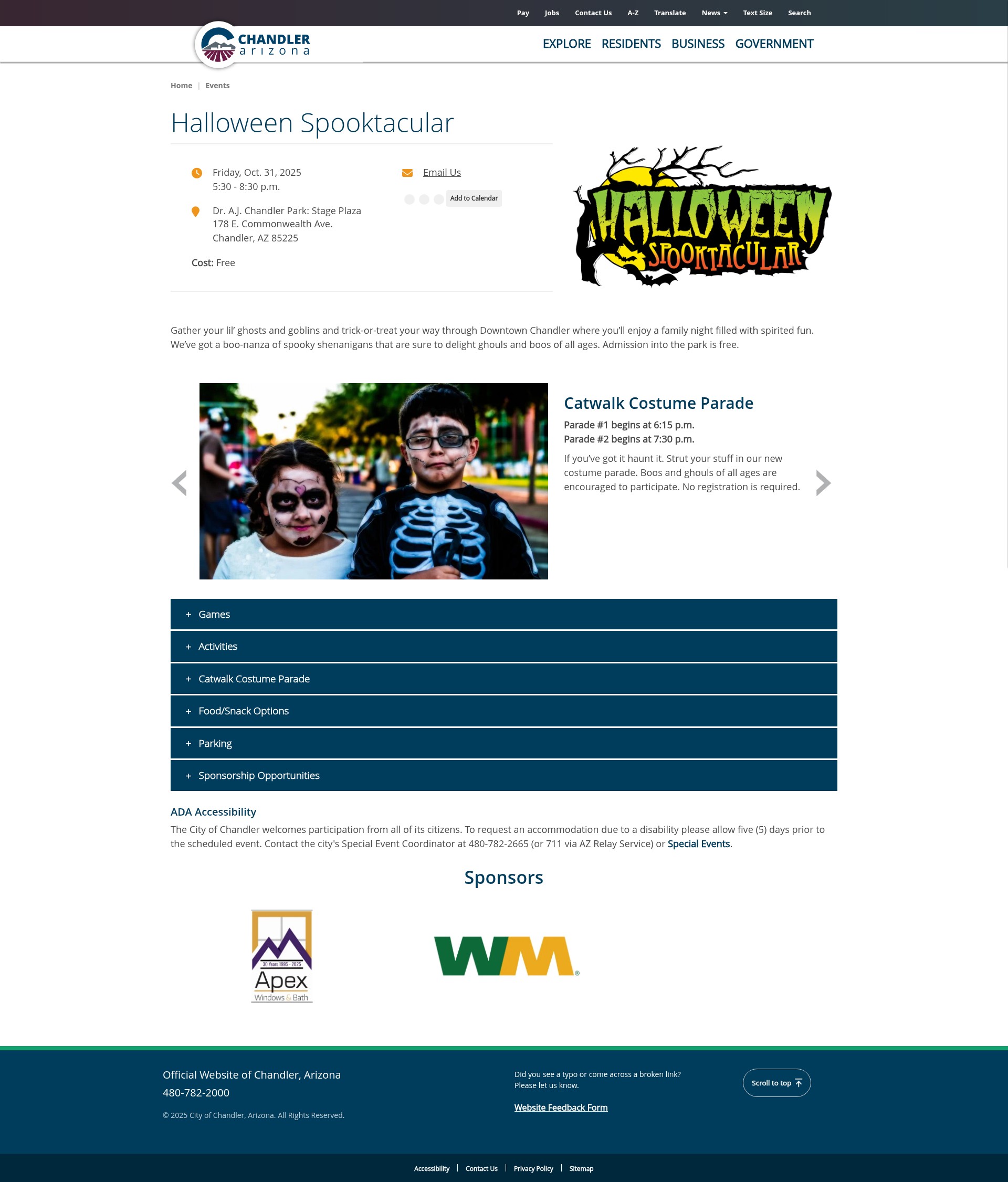 Screenshot of chandleraz.gov