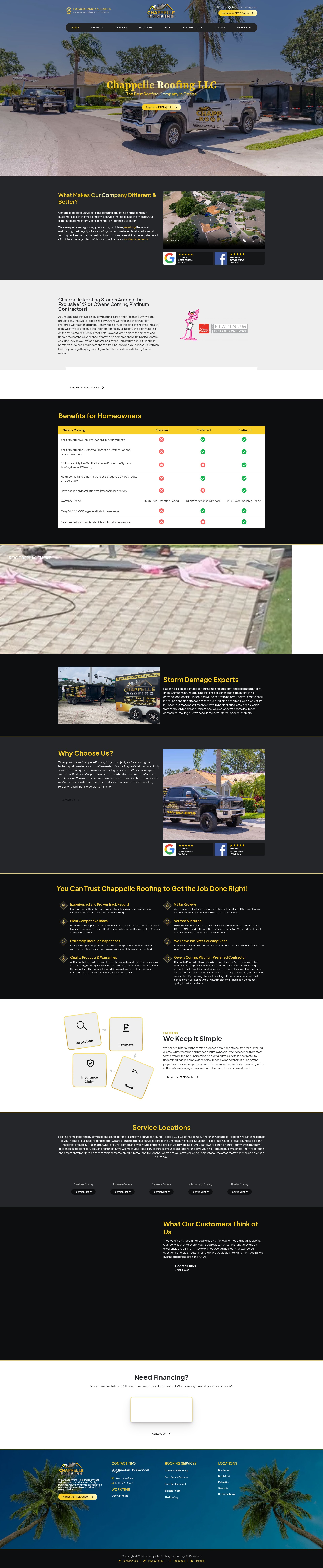 Screenshot of chappelleroofing.com
