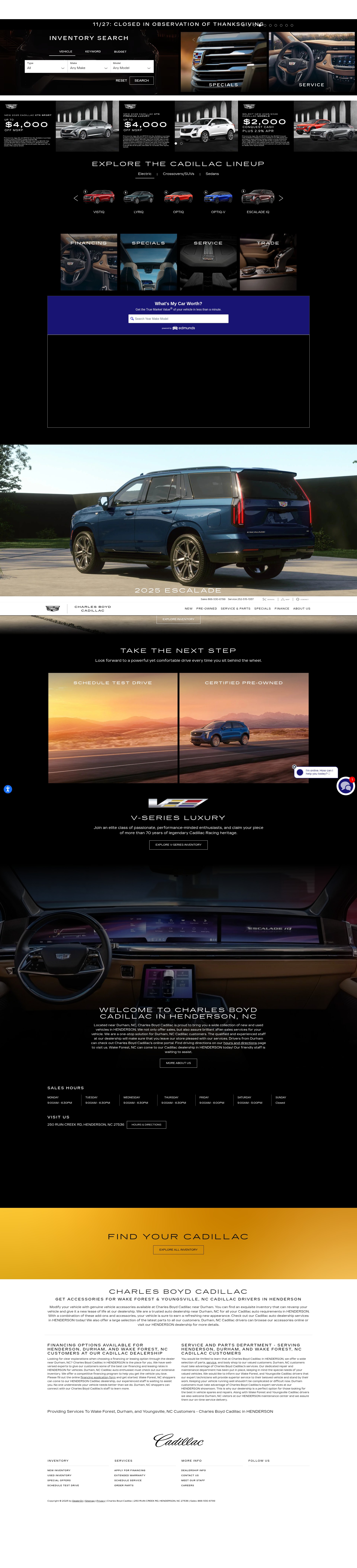 Screenshot of charlesboydcadillac.com