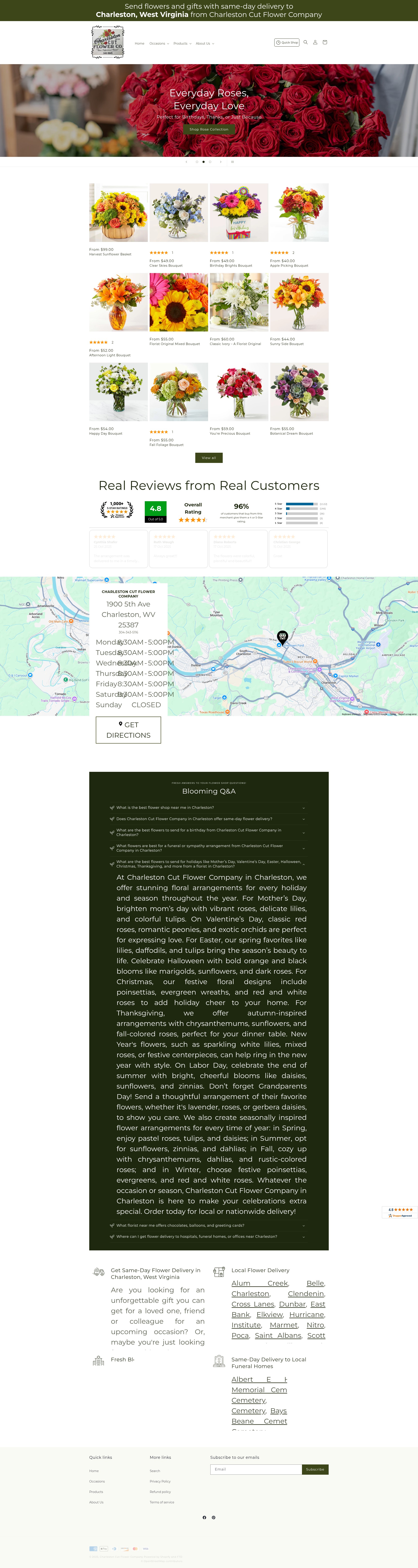 Screenshot of charlestoncutflower.com