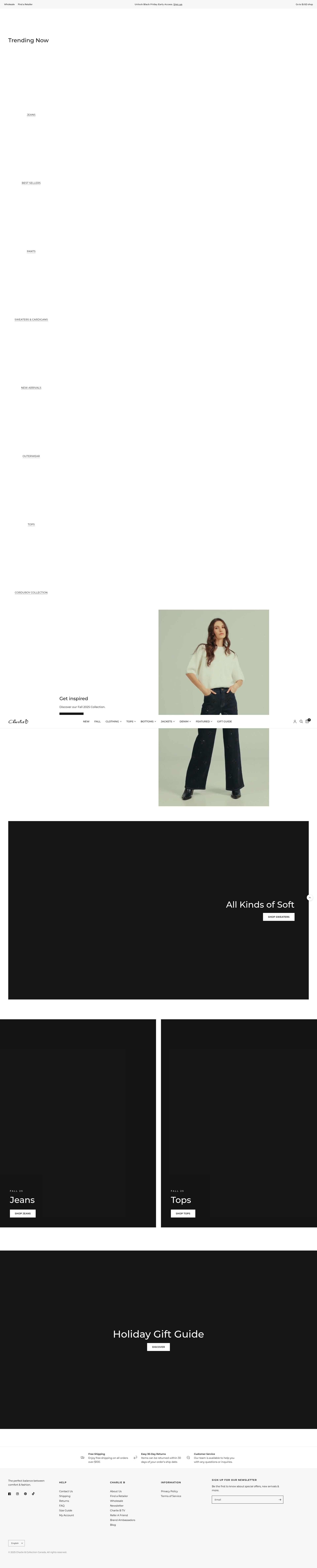 Screenshot of charliebcollection.ca