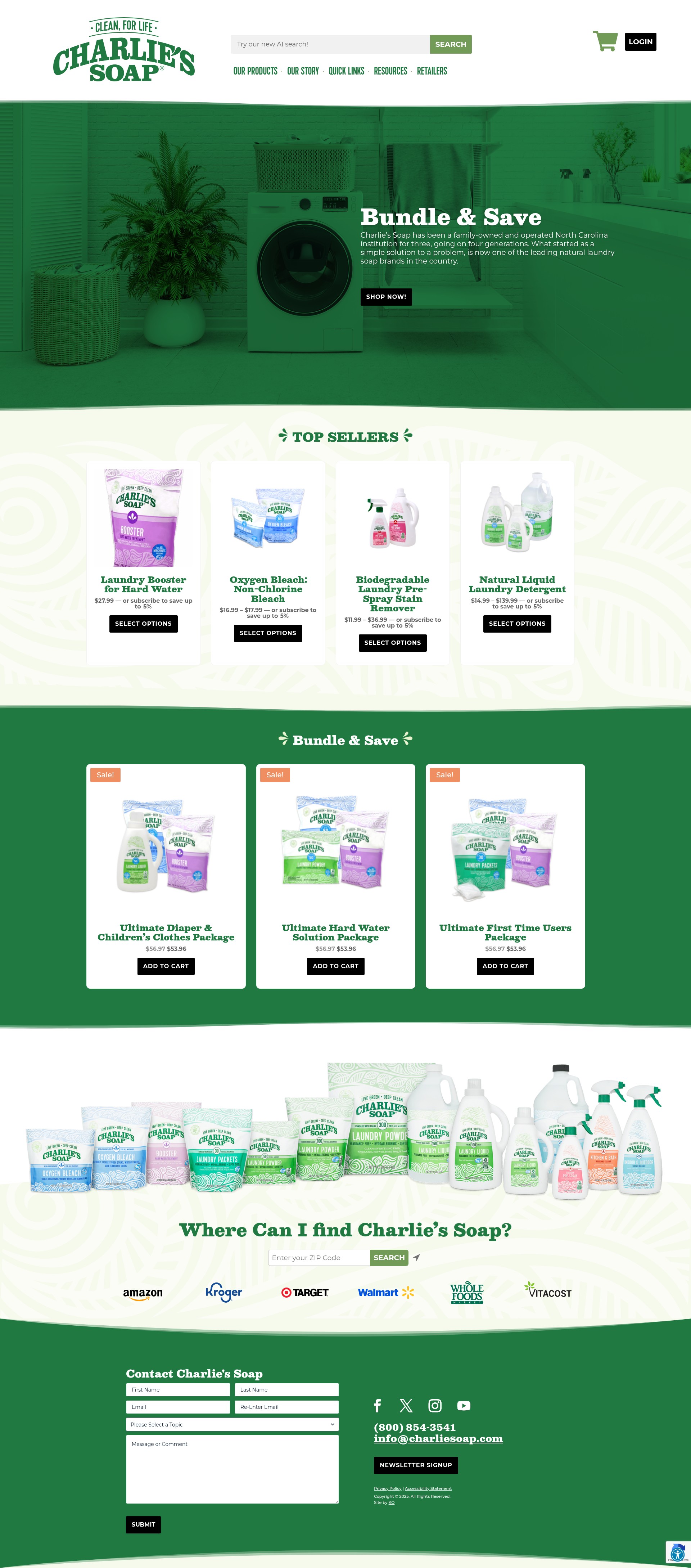 Screenshot of charliesoap.com