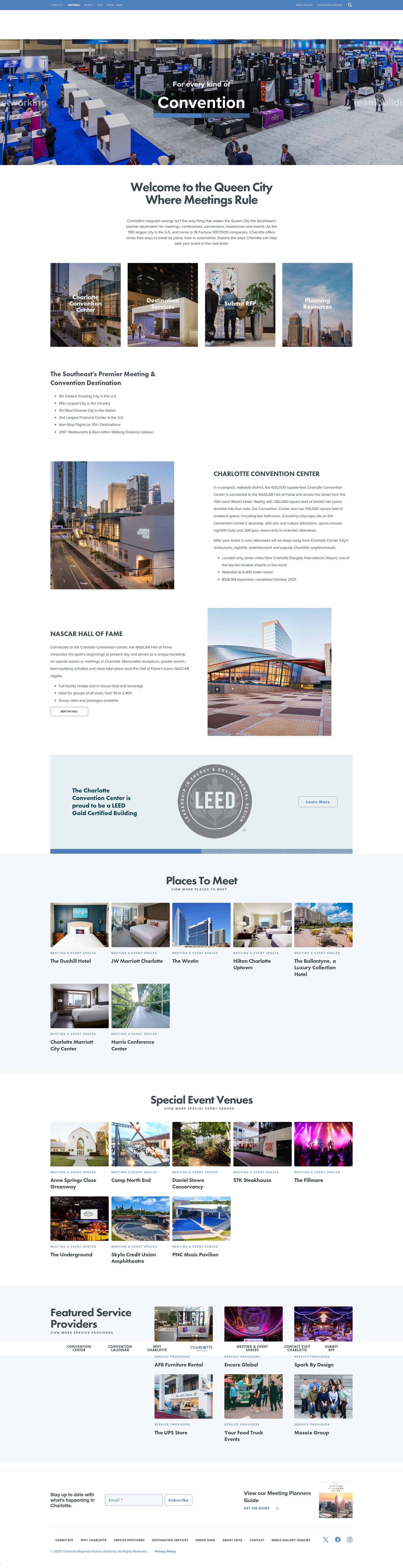 Screenshot of charlottemeetings.com