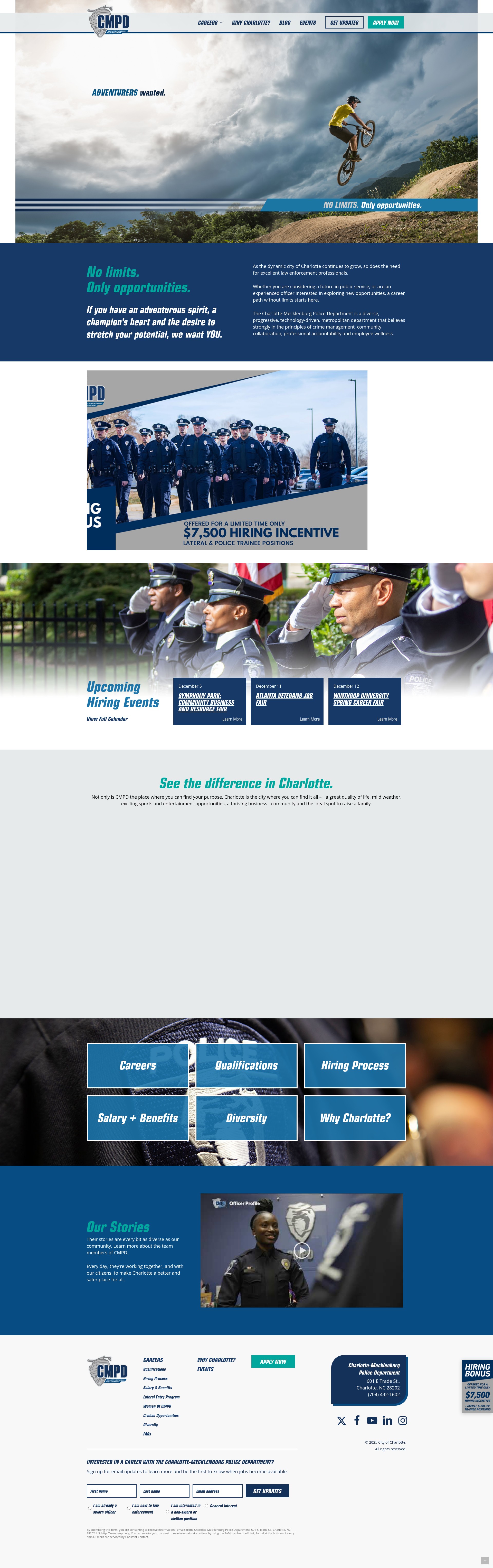 Screenshot of charlottepolicejobs.org