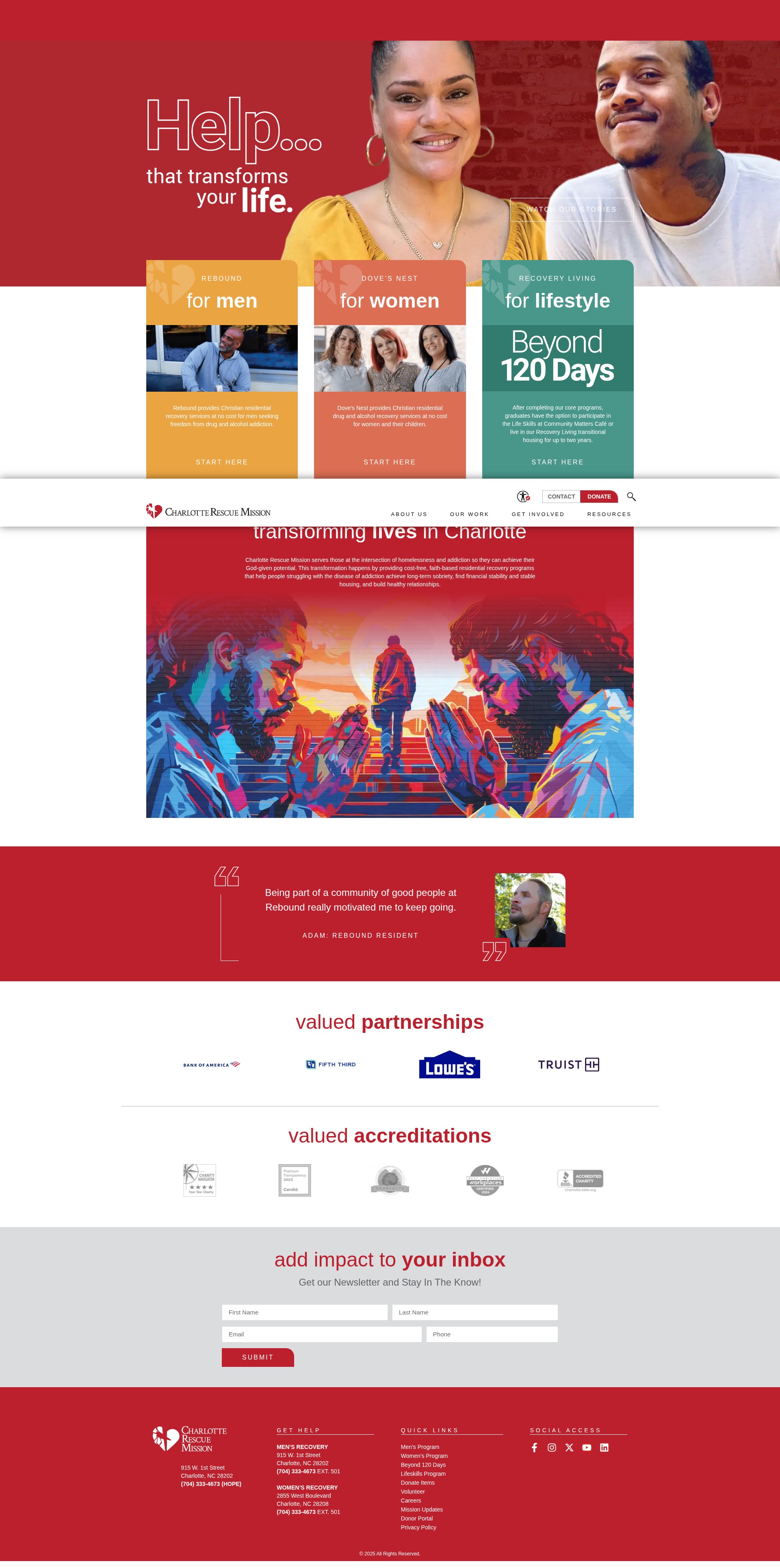 Screenshot of charlotterescuemission.org