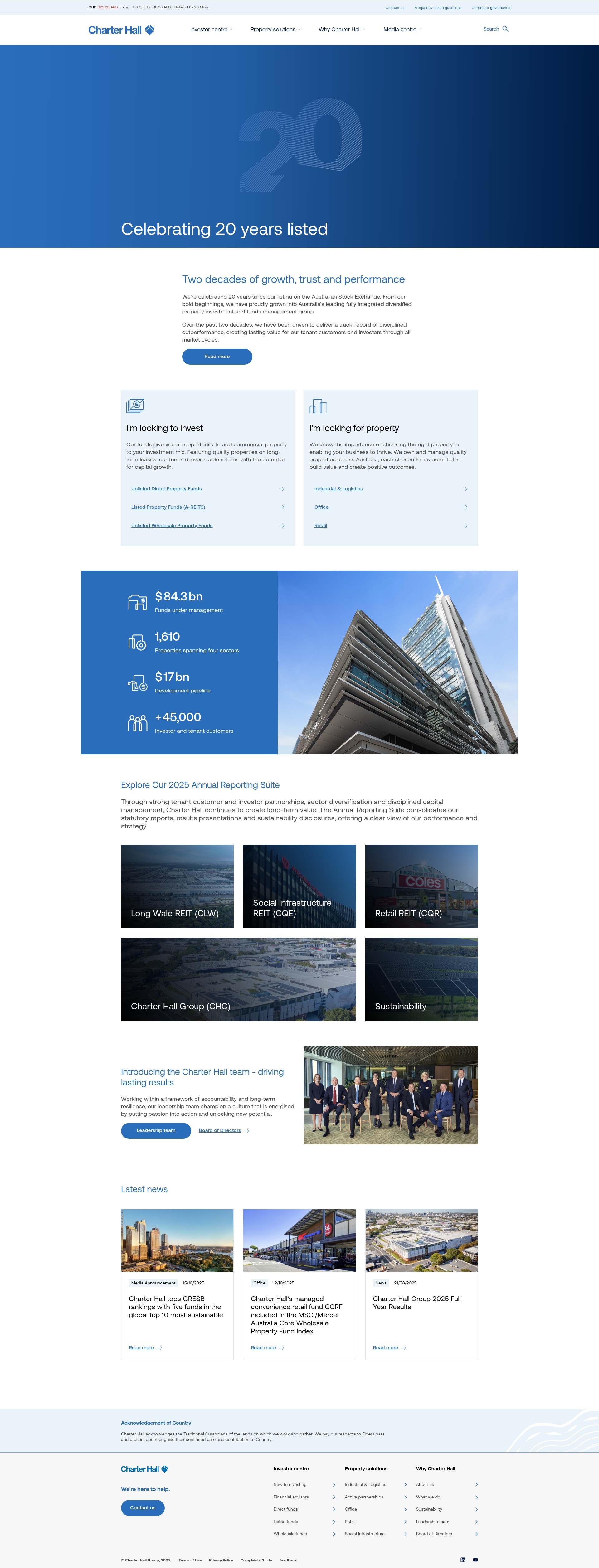 Screenshot of charterhall.com.au