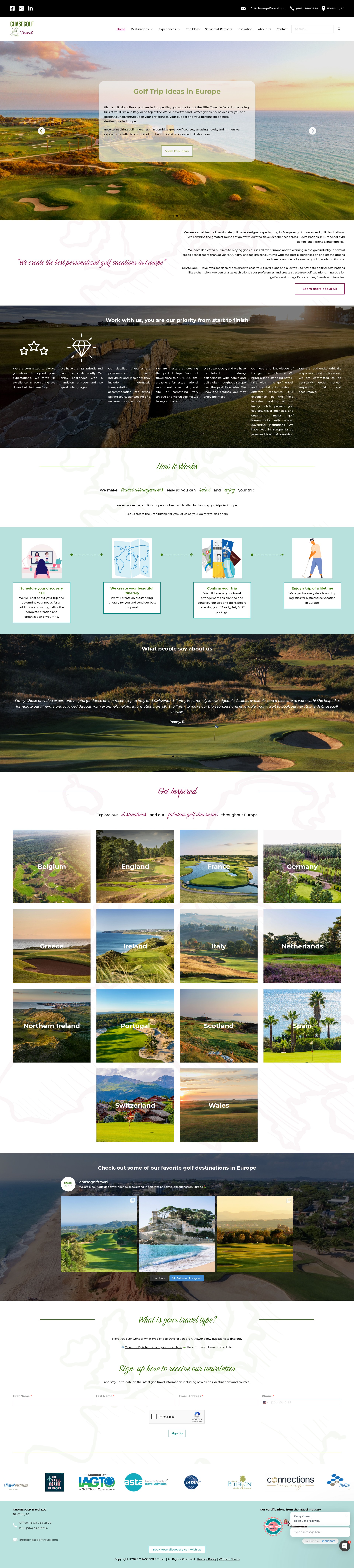 Screenshot of chasegolftravel.com