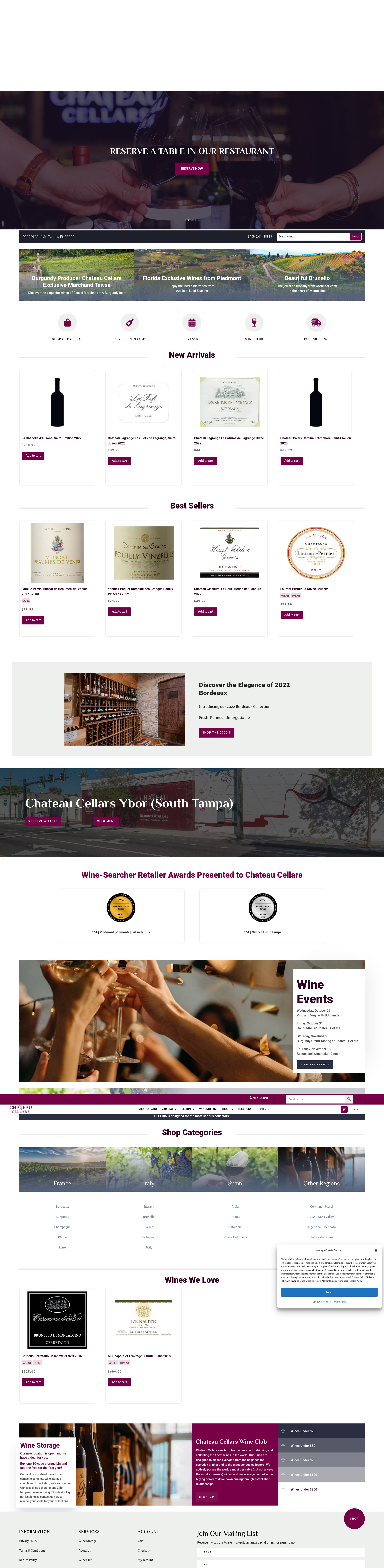 Screenshot of chateaucellars.com