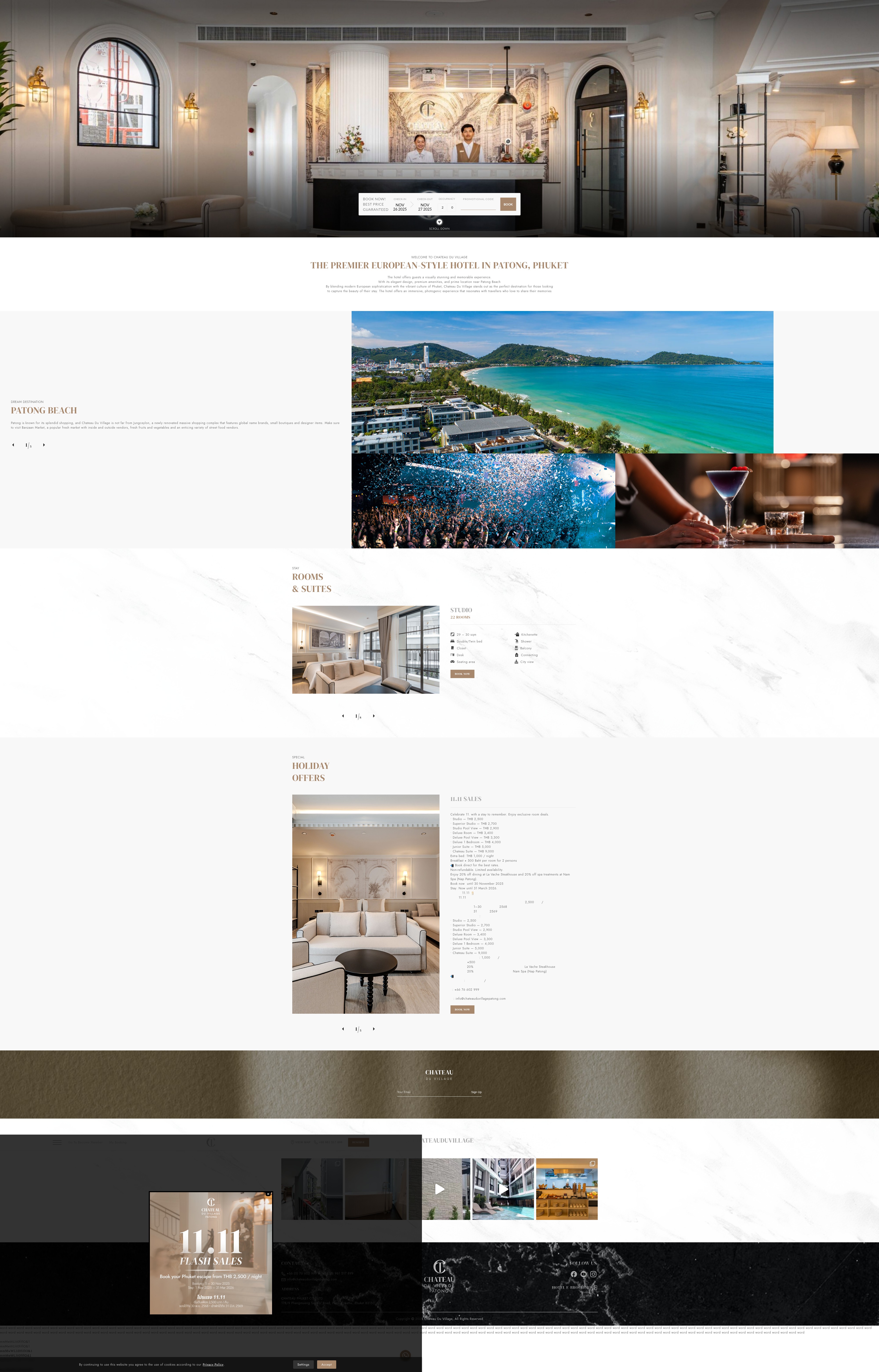 Screenshot of chateauduvillagepatong.com