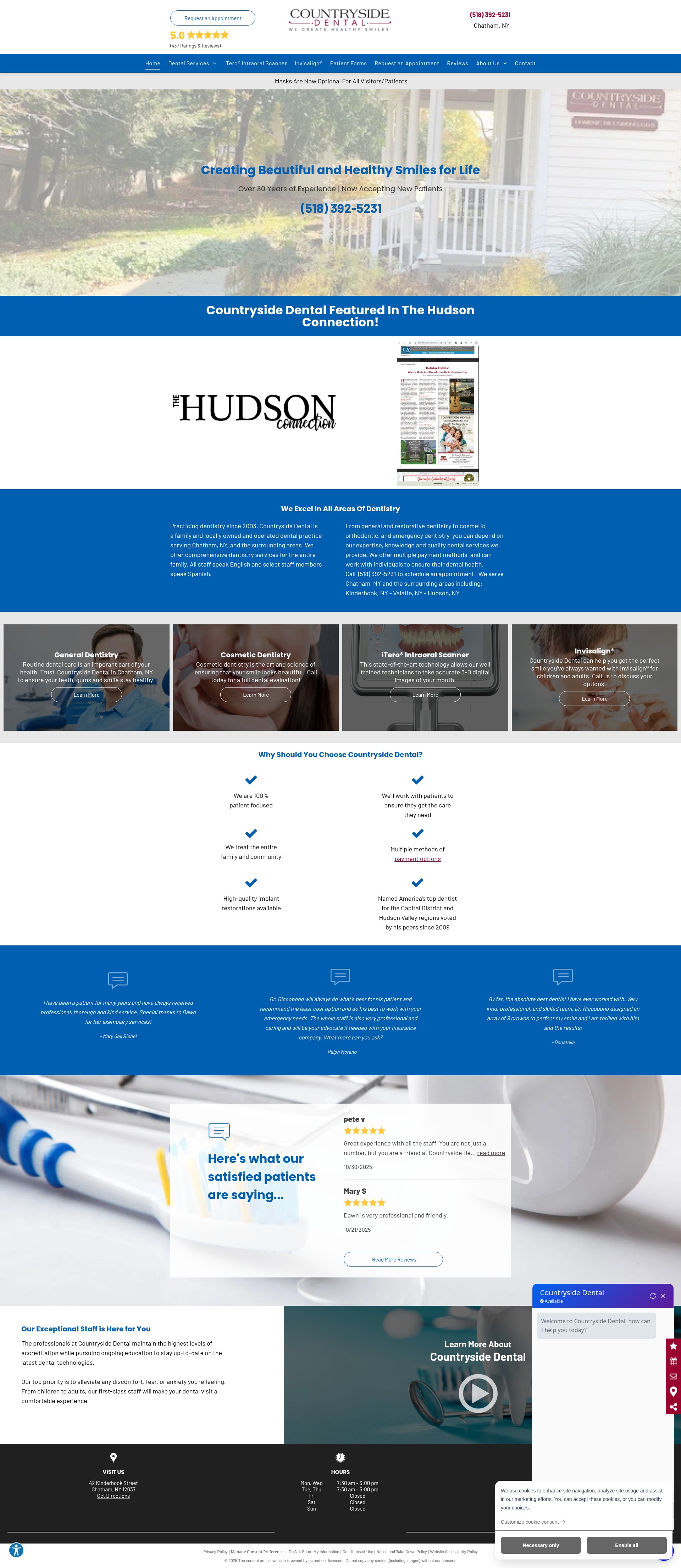 Screenshot of chathamsmiles.com