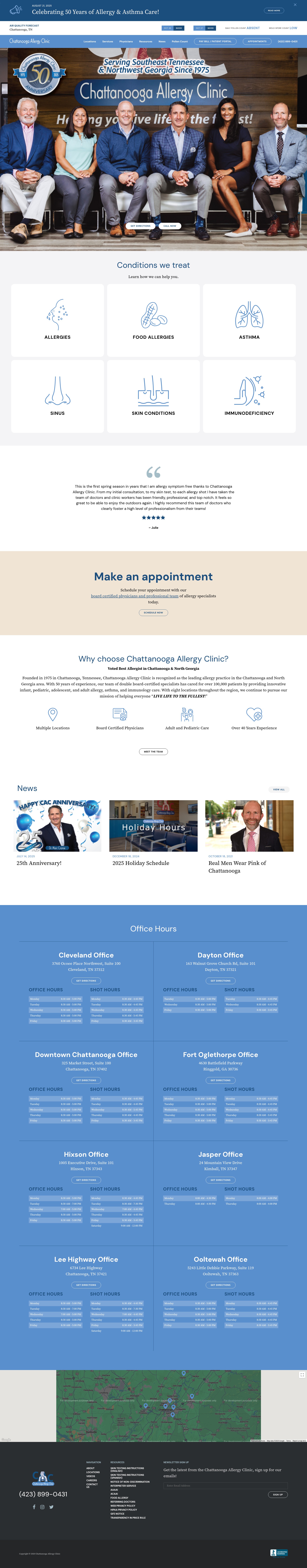 Screenshot of chattanoogaallergyclinic.com