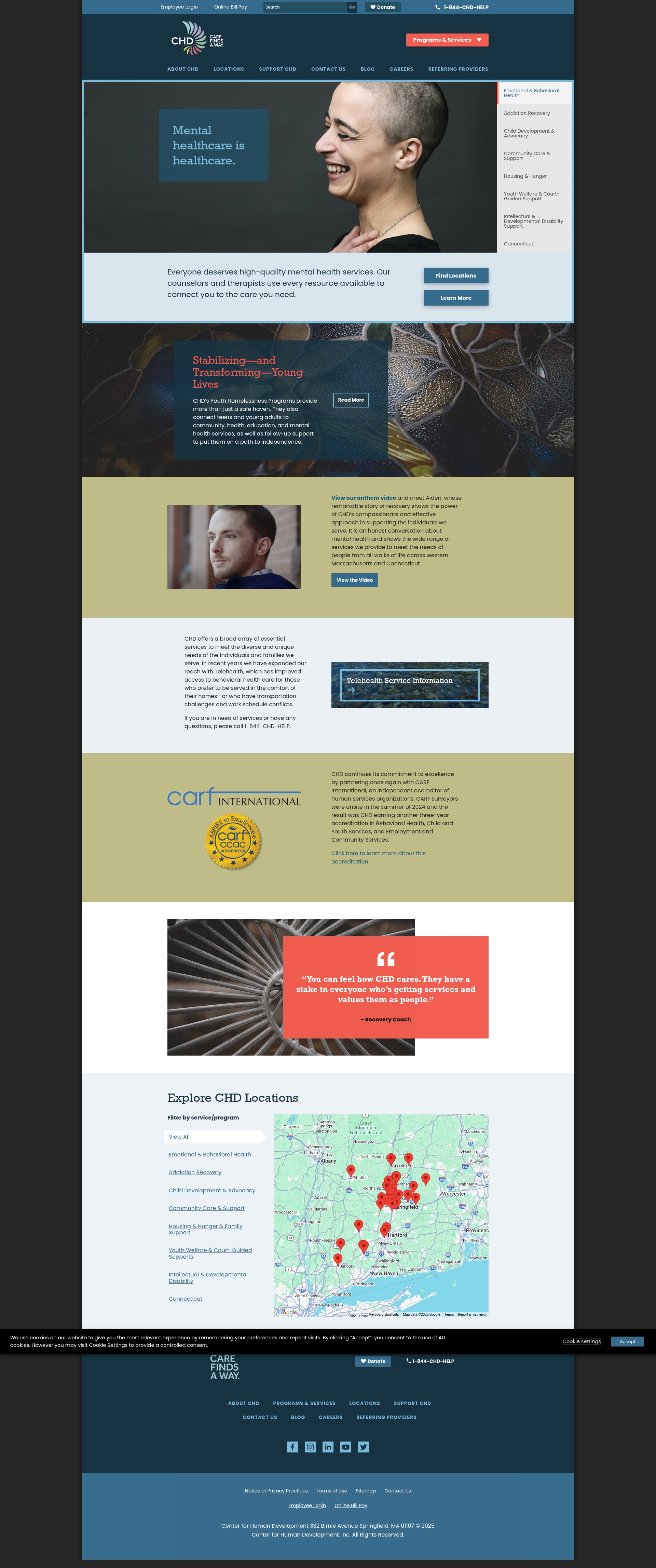 Screenshot of chd.org