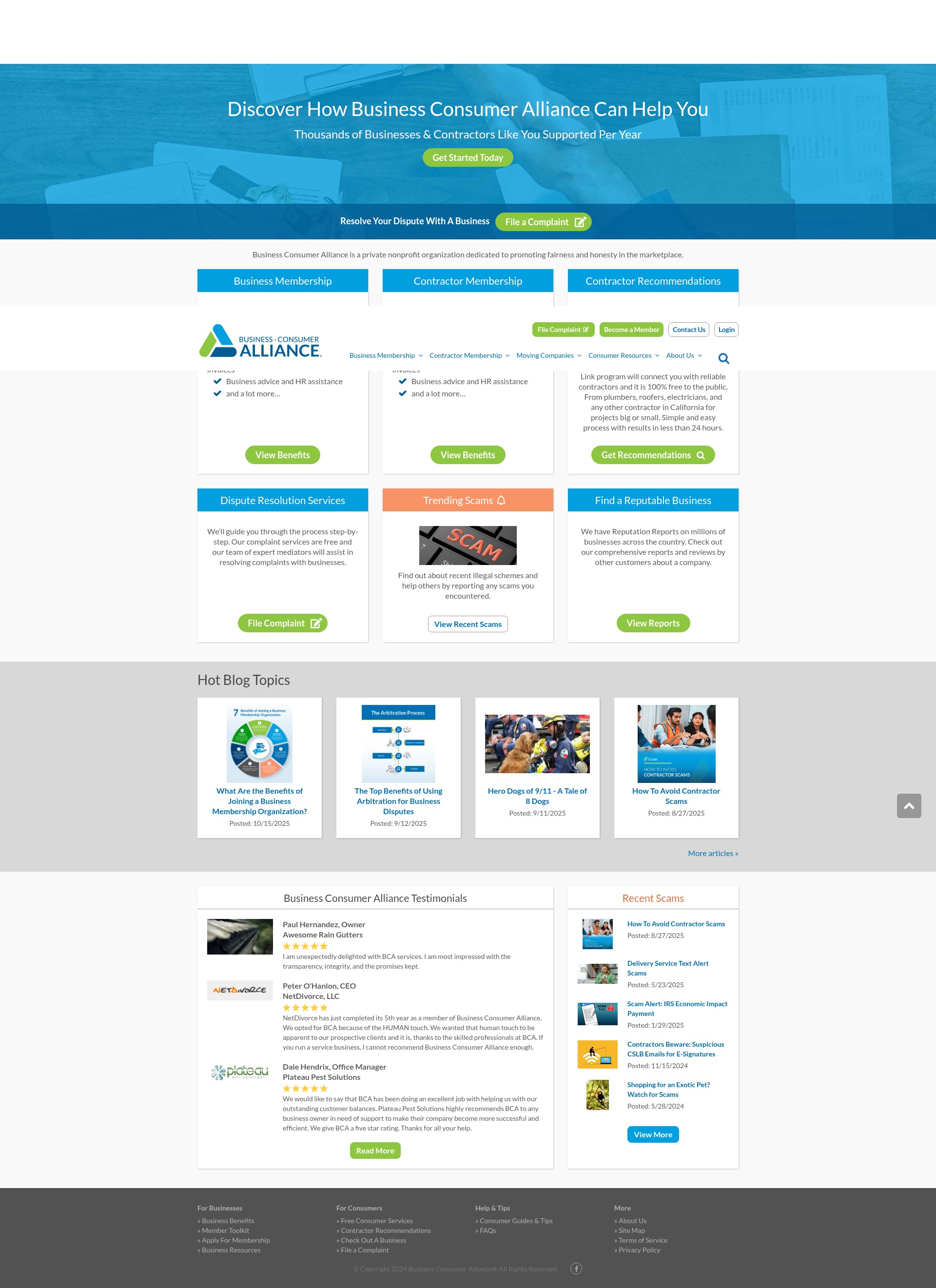 Screenshot of checkbca.org