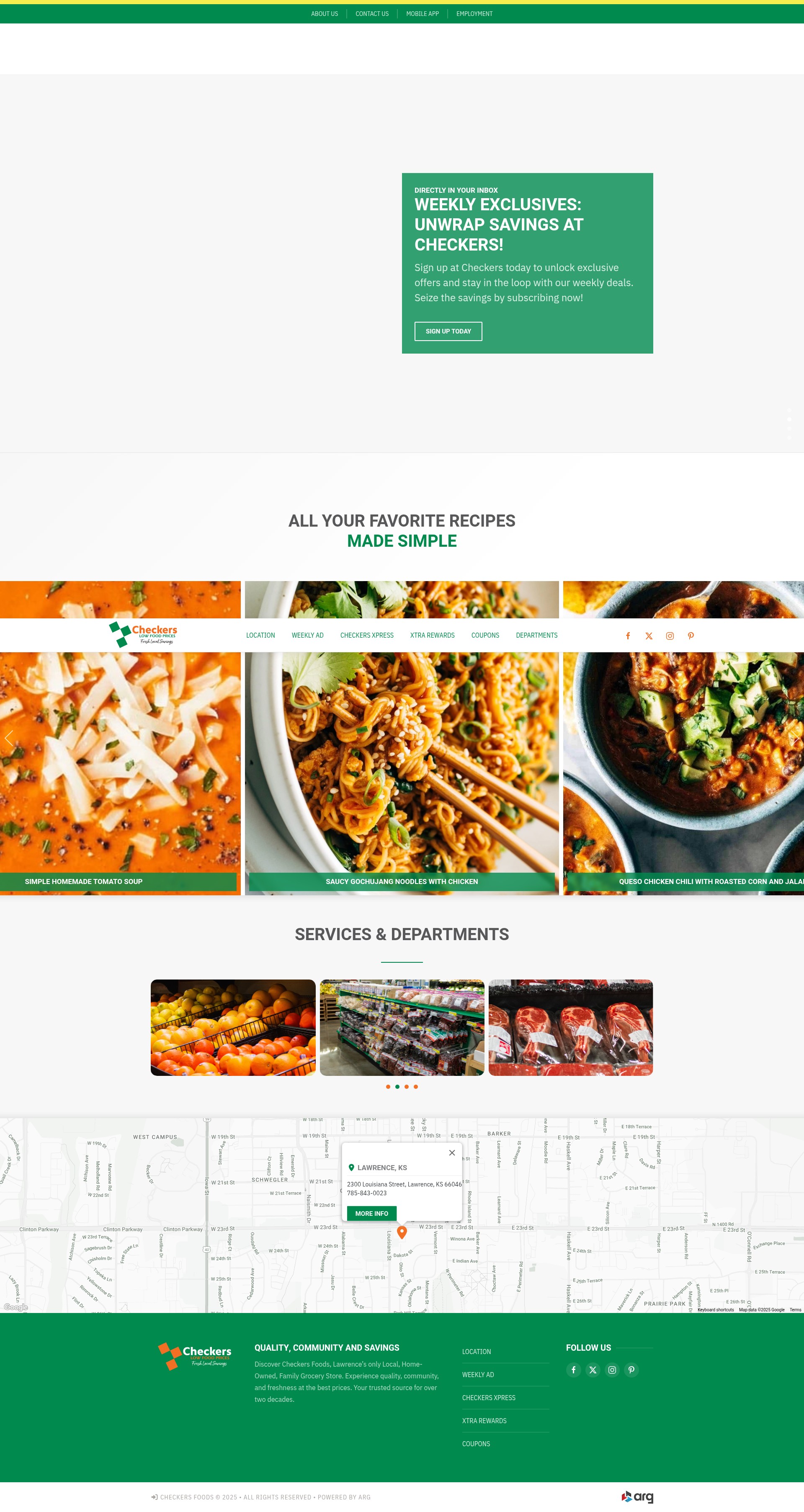 Screenshot of checkersfoods.com