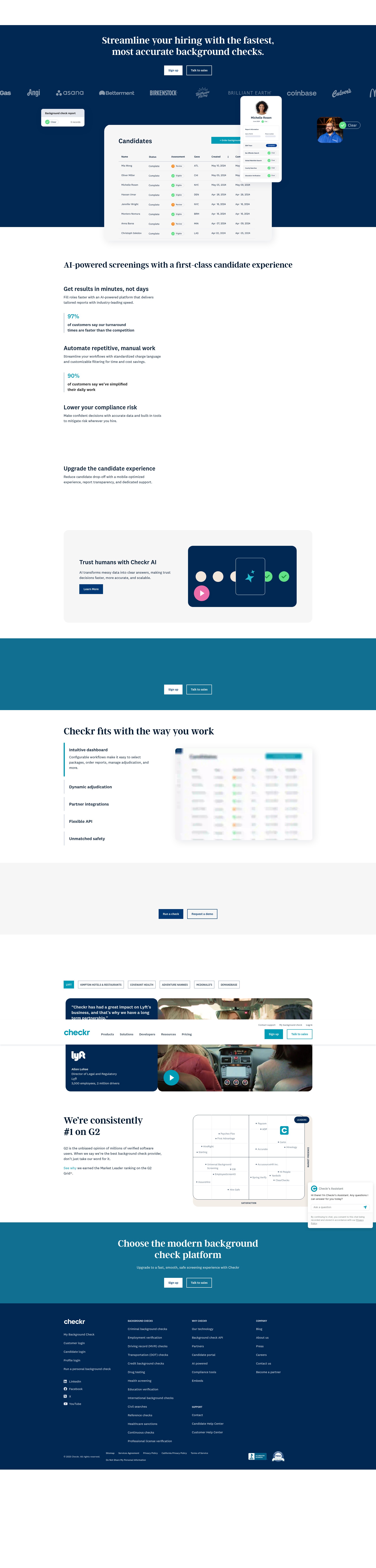 Screenshot of checkr.com