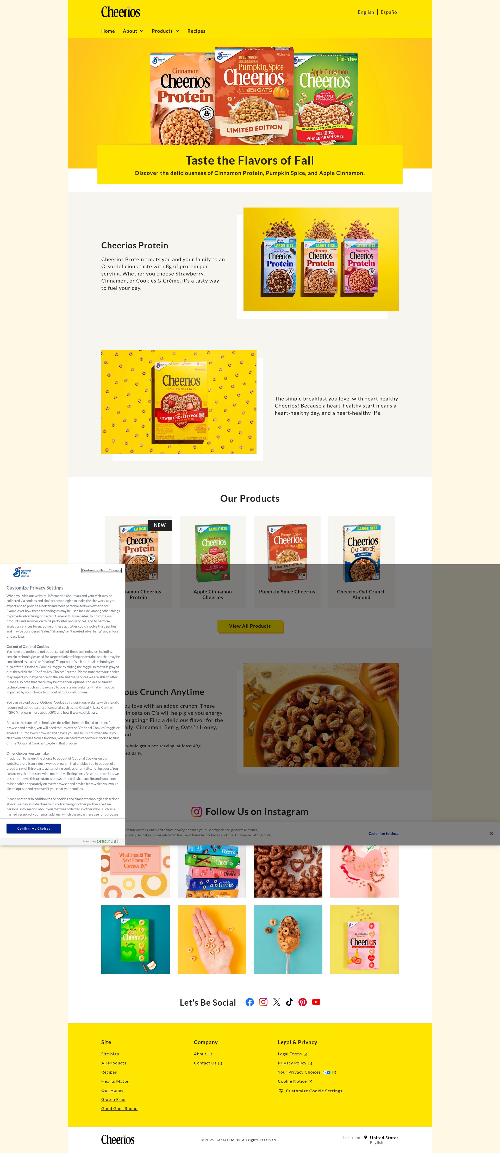 Screenshot of cheerios.com