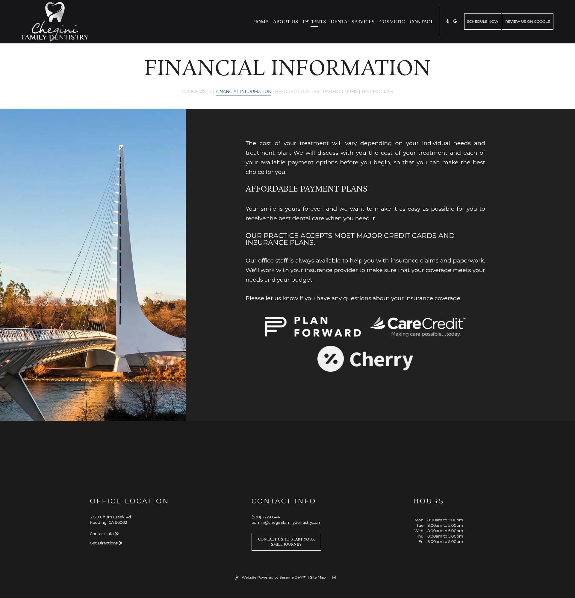 Screenshot of cheginifamilydentistry.com