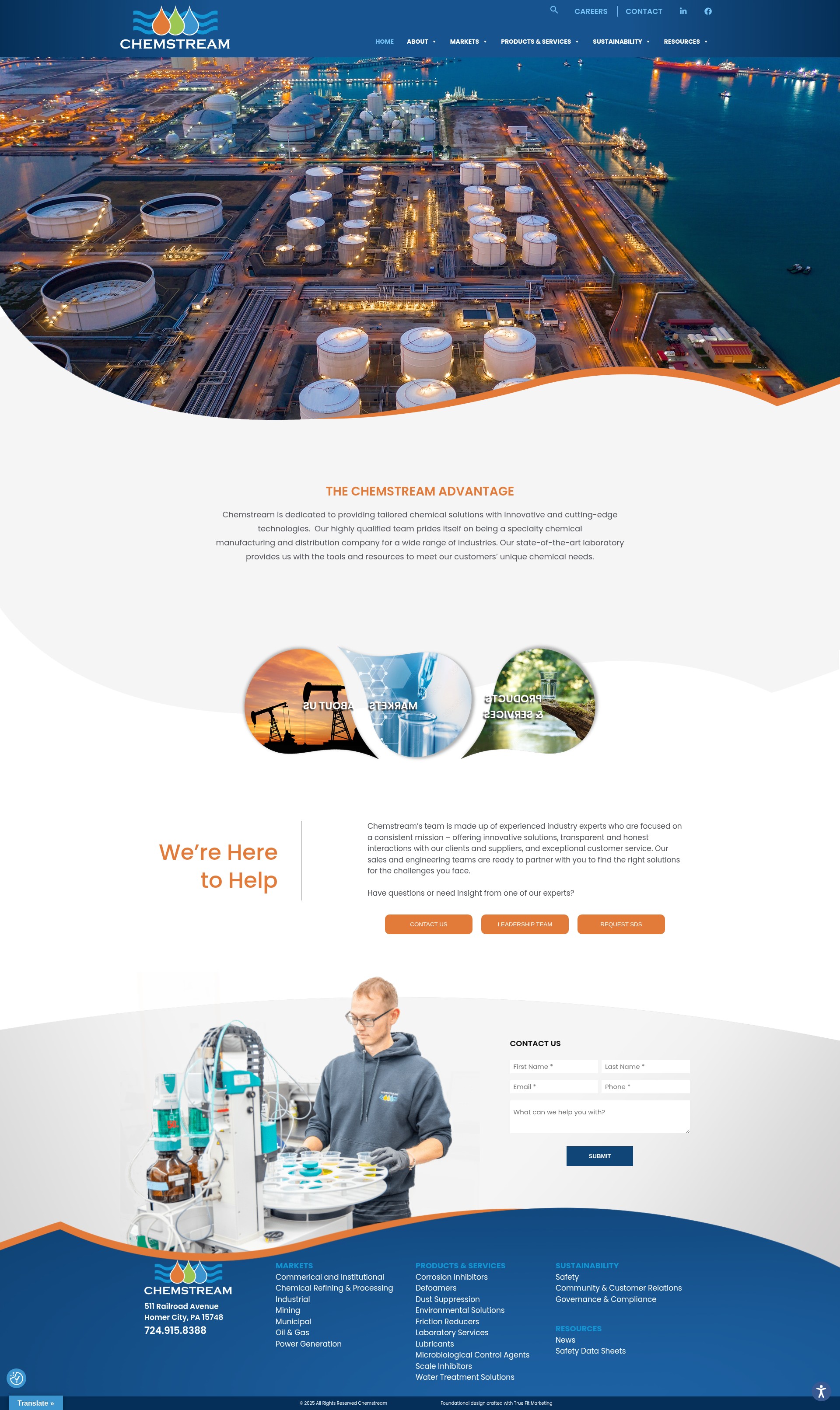 Screenshot of chemstream.com