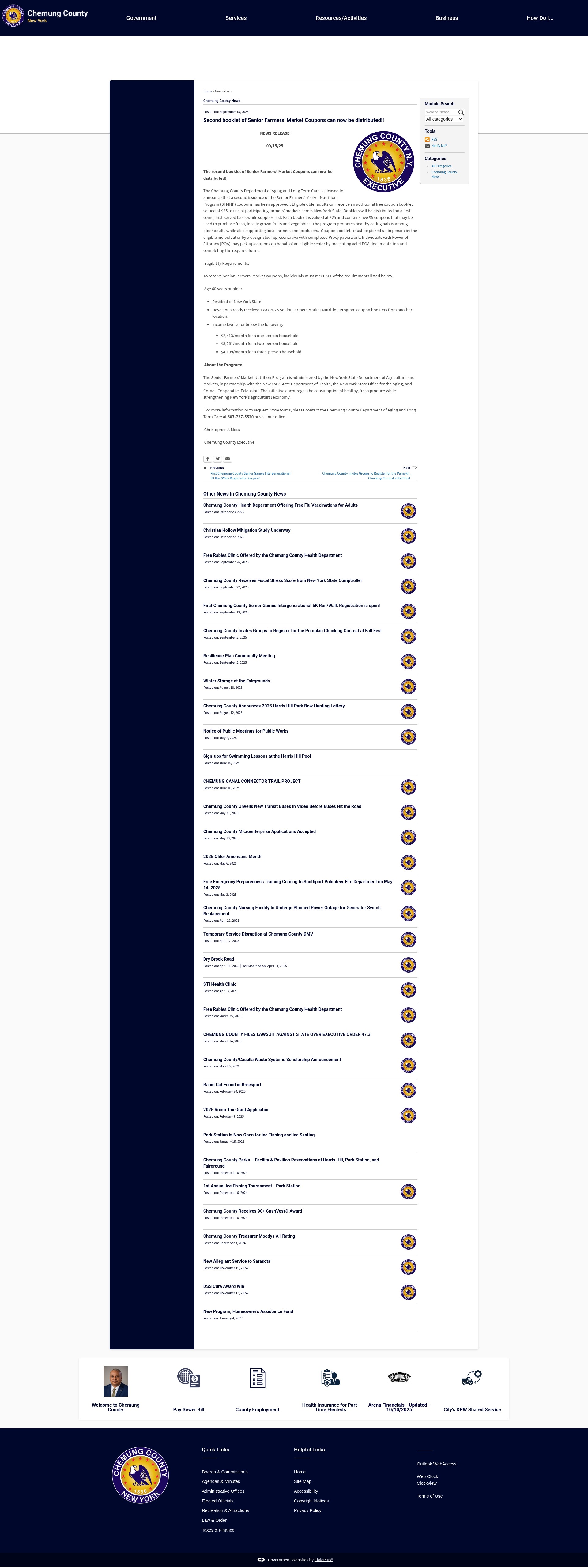 Screenshot of chemungcountyny.gov