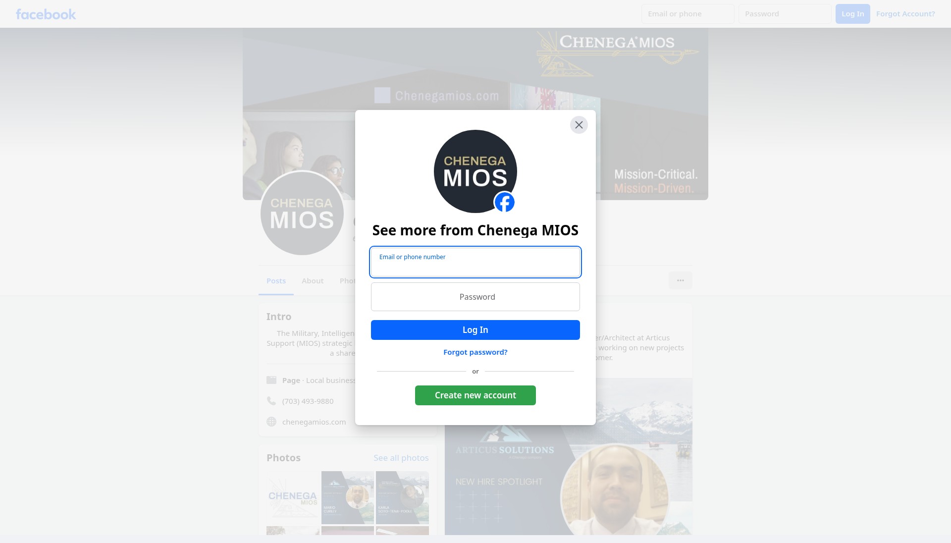 Screenshot of chenegamios.com