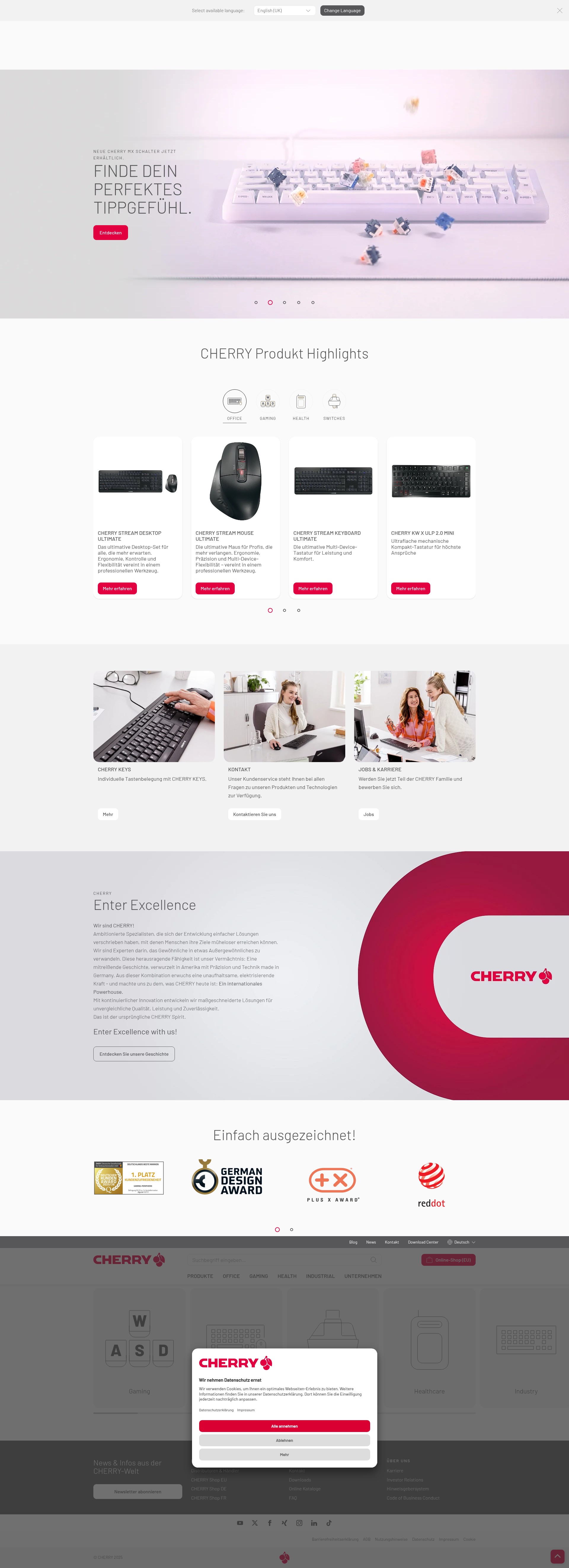 Screenshot of cherry.de