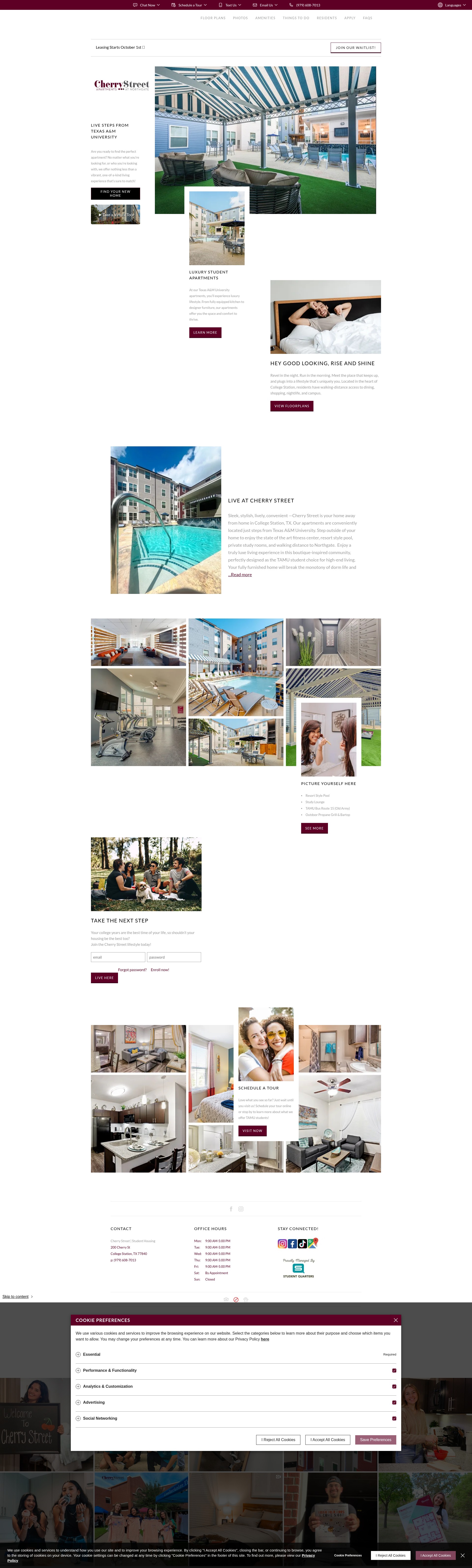 Screenshot of cherrystreetapts.com