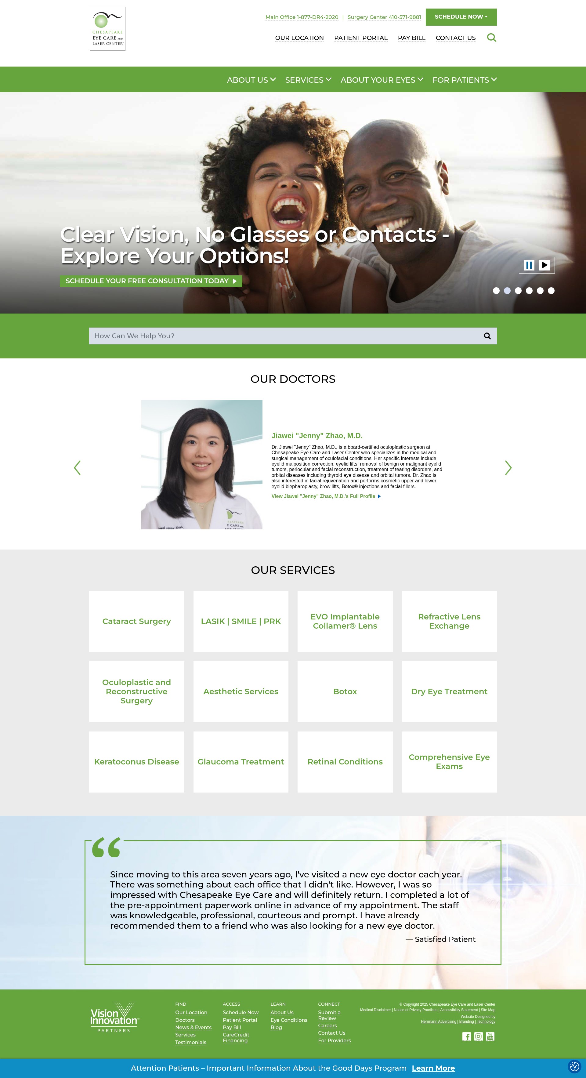 Screenshot of chesapeakeeyecare.com