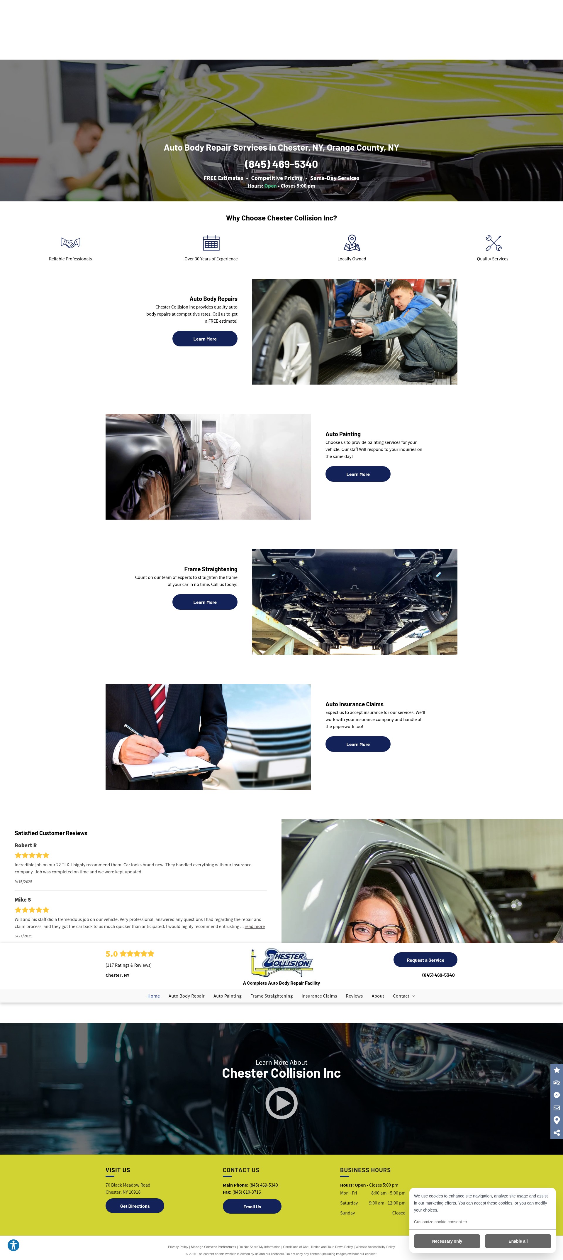 Screenshot of chestercollisioninc.com