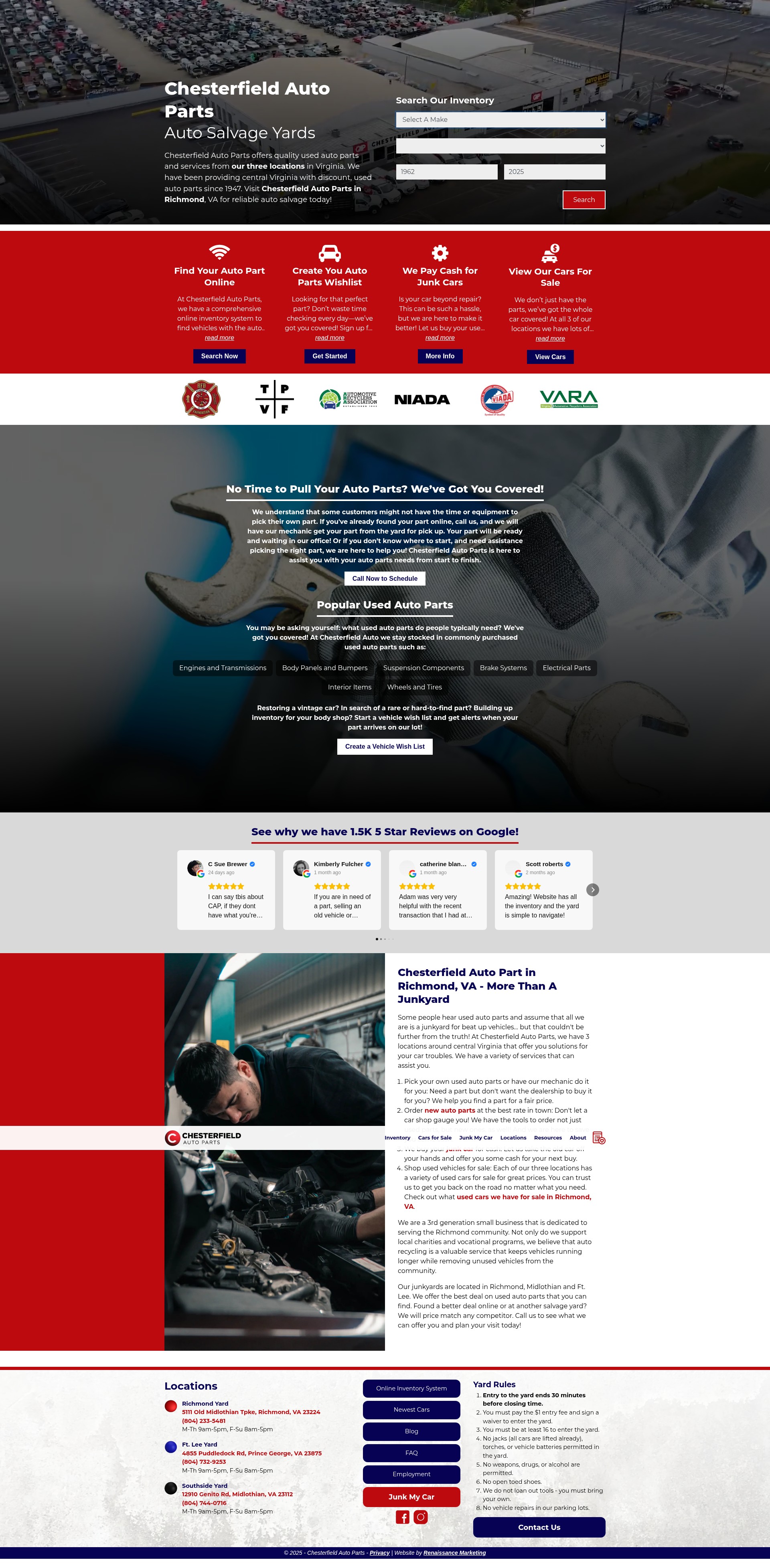 Screenshot of chesterfieldauto.com