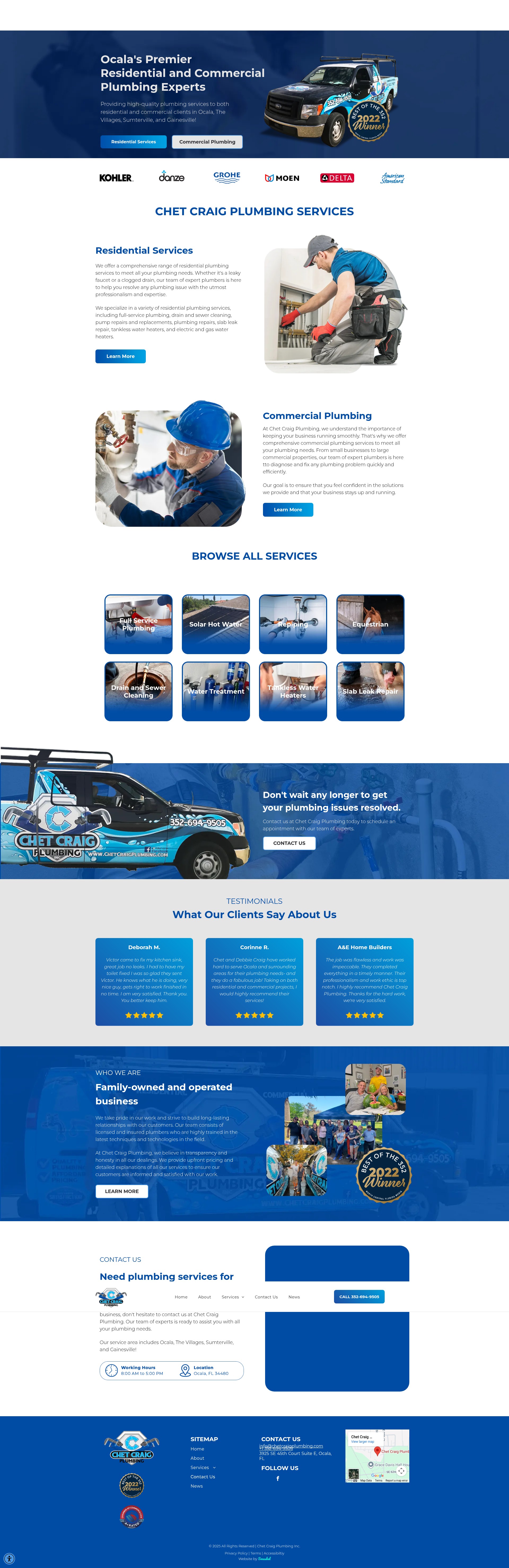 Screenshot of chetcraigplumbing.com