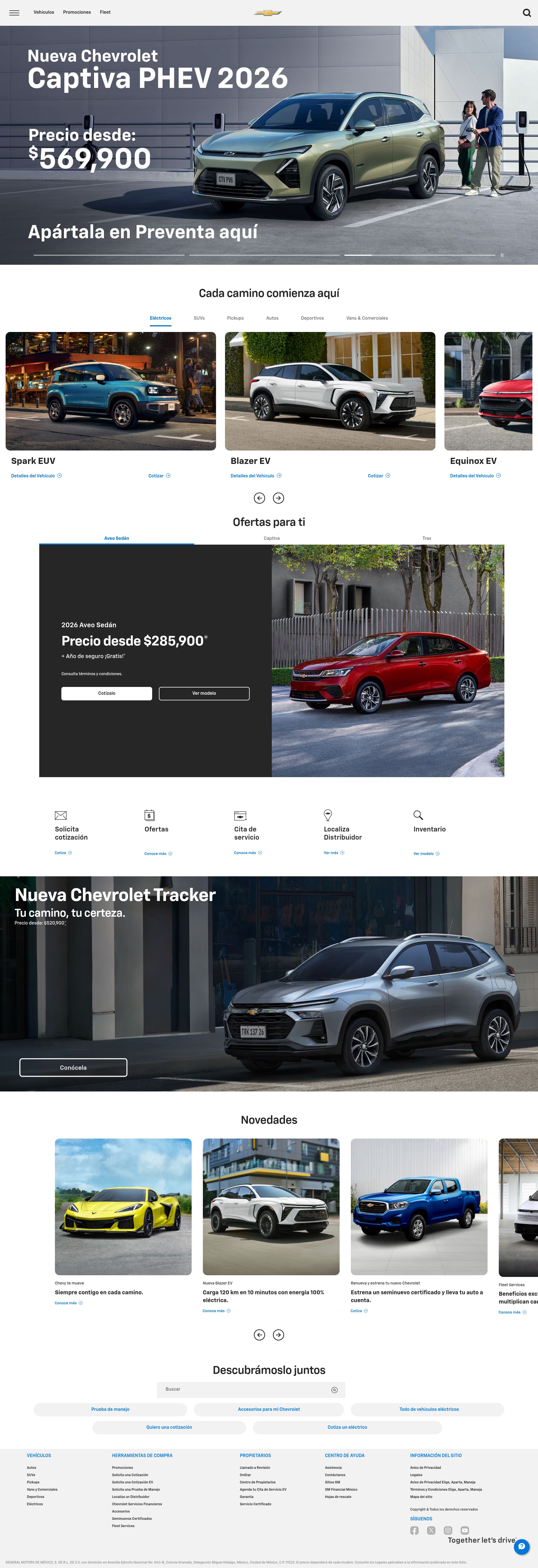 Screenshot of chevrolet.com.mx