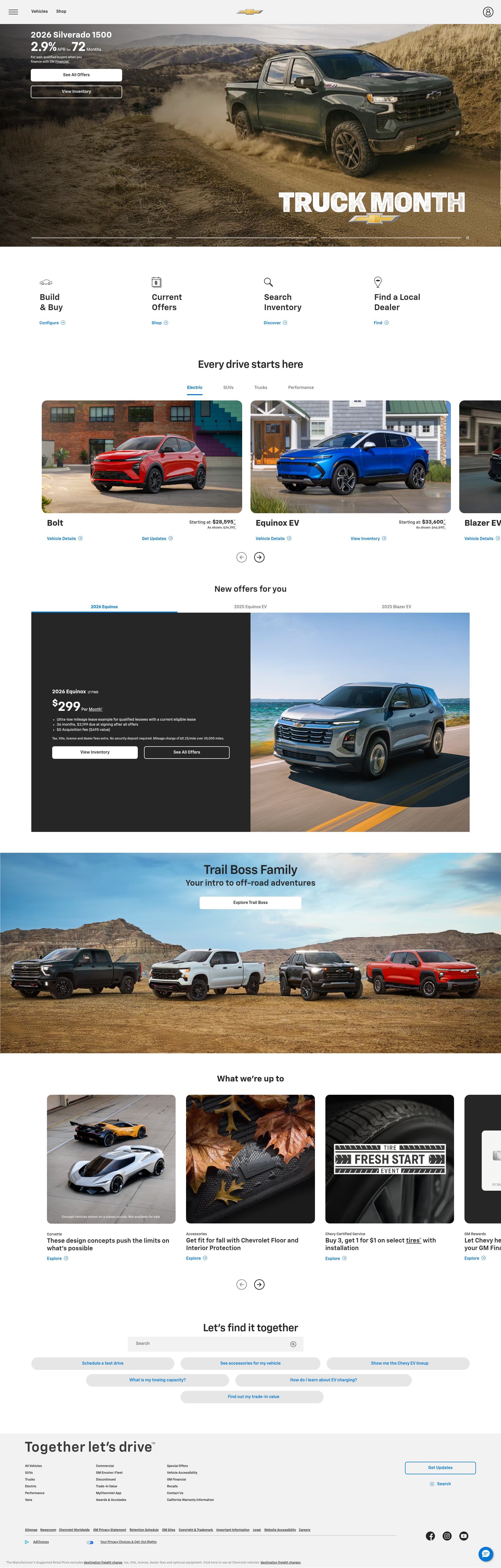 Screenshot of chevrolet.com