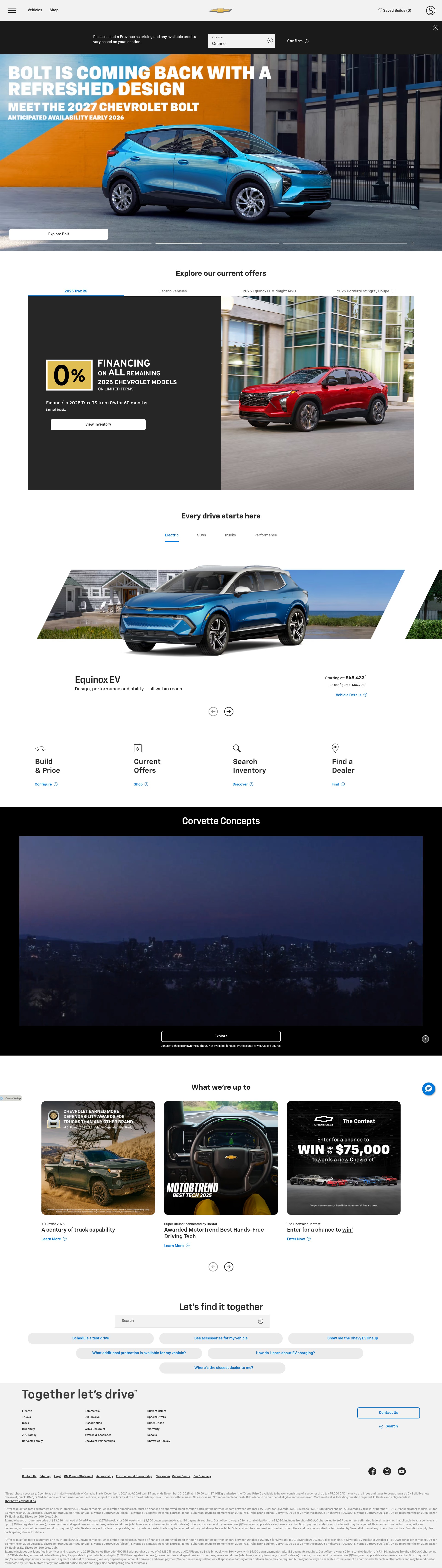 Screenshot of chevroletoffers.ca
